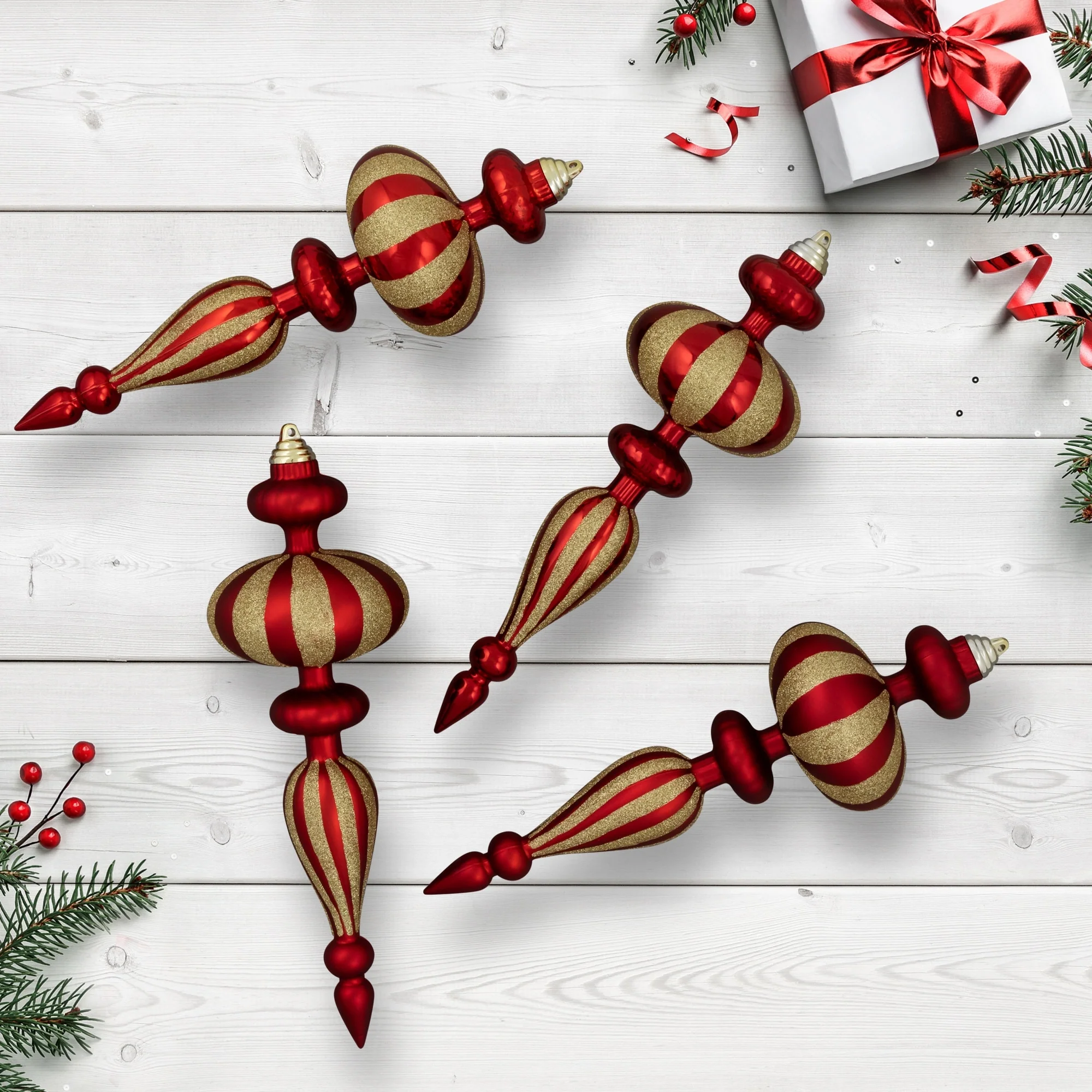 Shatterproof Commercial Size Finial Christmas Ornaments - 14