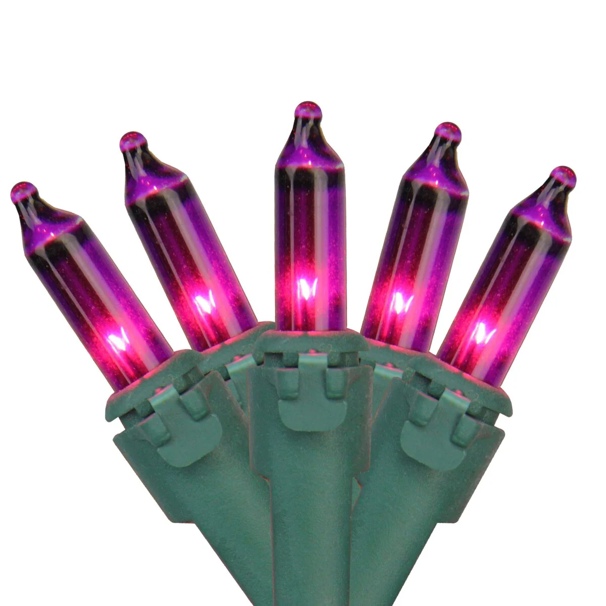 100-Count Purple Mini Christmas Light - Green Wire