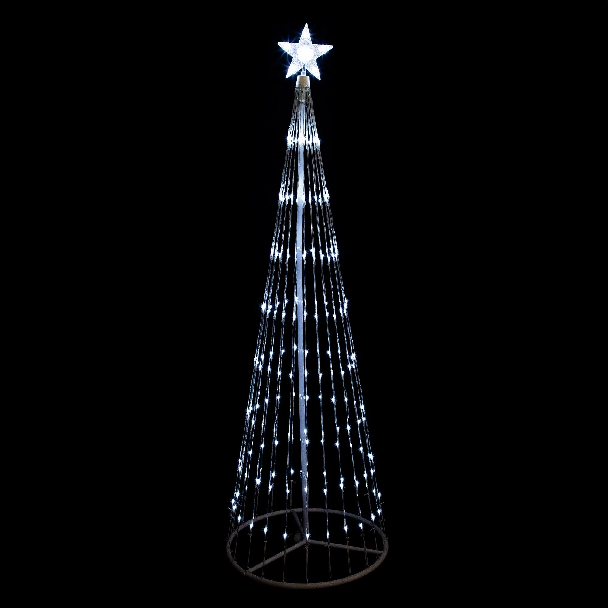 LED Lighted Multi-Function Show Cone Outdoor Christmas Tree - 12' - Pure White