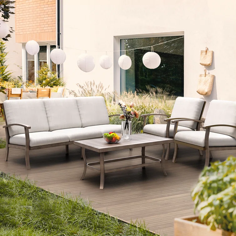 Kannyn 5 - Person Outdoor Seating Group with Cushions