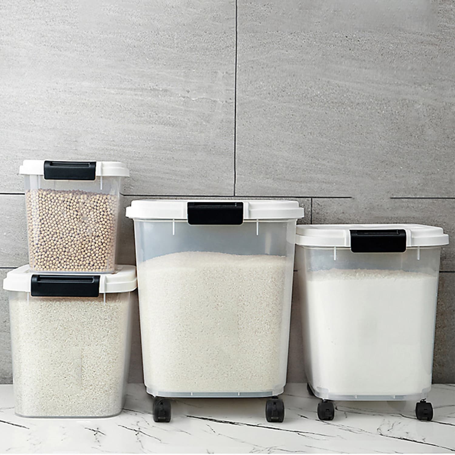 HANAMYA Rice Storage Container with Measuring Cup