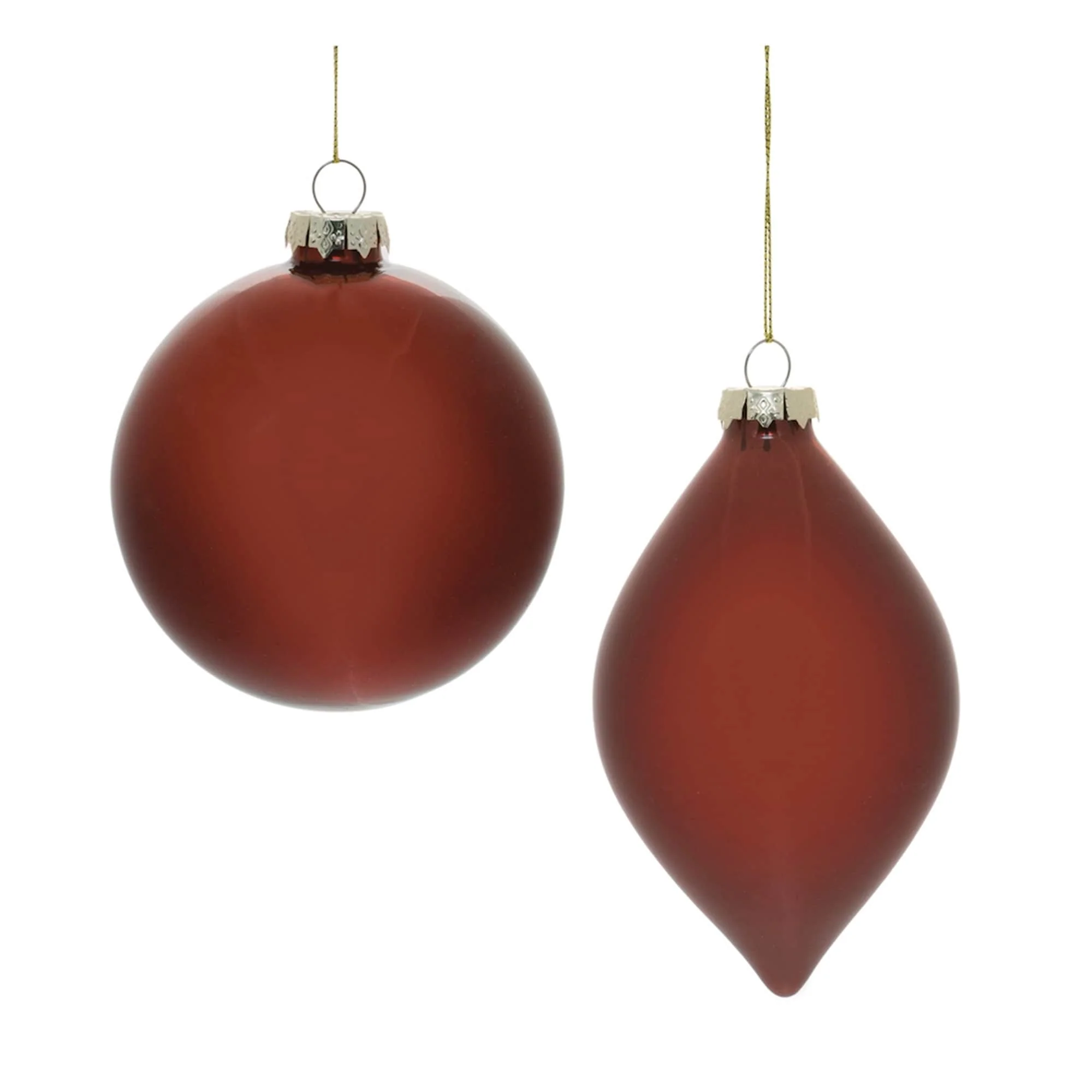 Matte Finish Glass Christmas Ornaments - 6