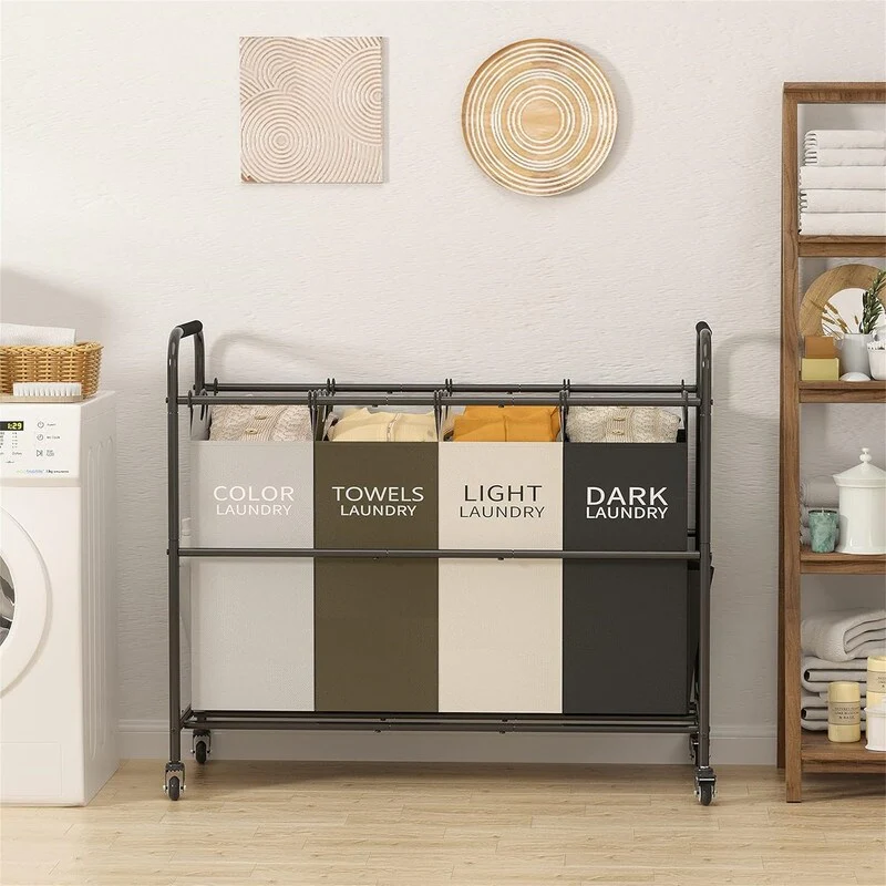 4 Bag Laundry Sorter Cart - 37