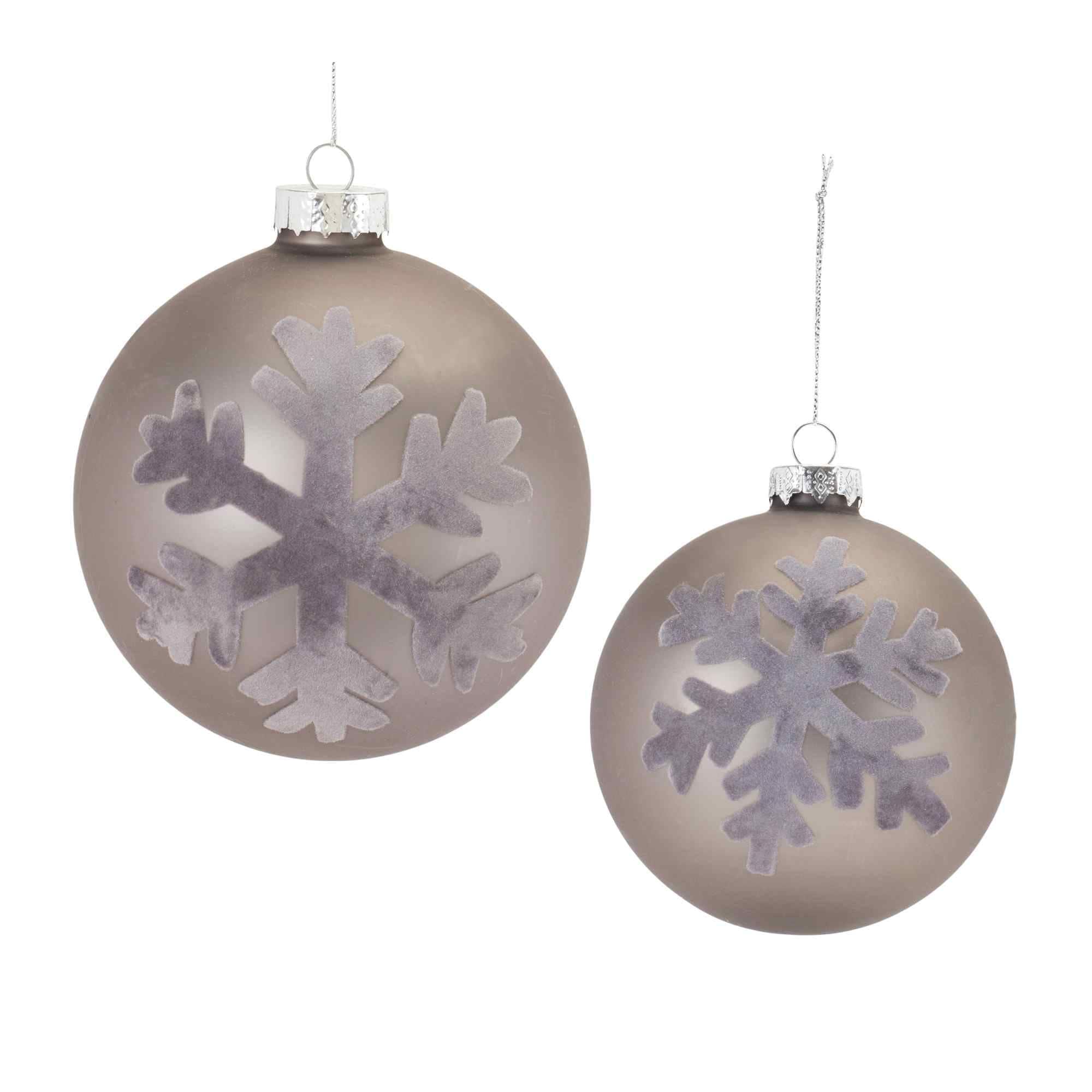 Matte Snowflake Glass Christmas Ball Ornaments 5