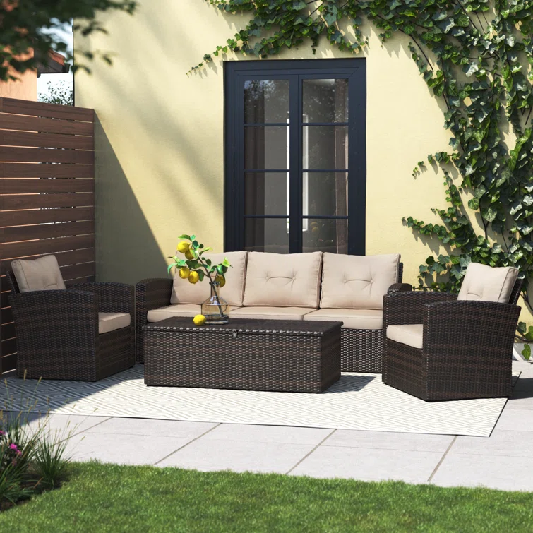 Derwin 5 - Person Outdoor Seating Group with Cushions
