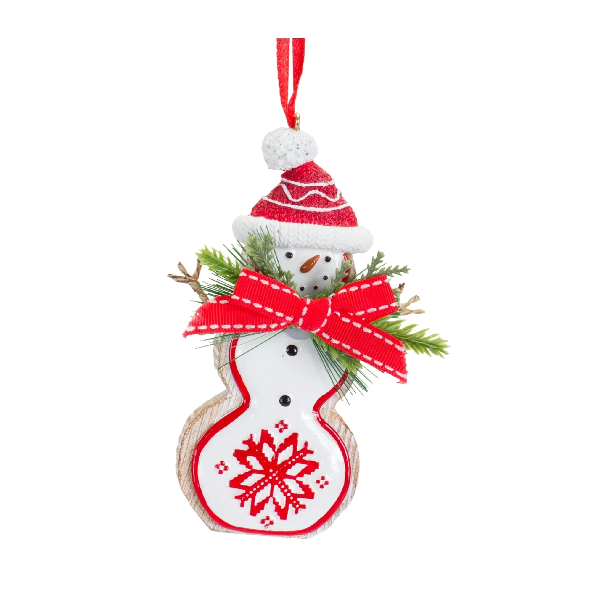 Set of 6 Cut Out Snowman, Deer and Tree Christmas Ornaments 5.25