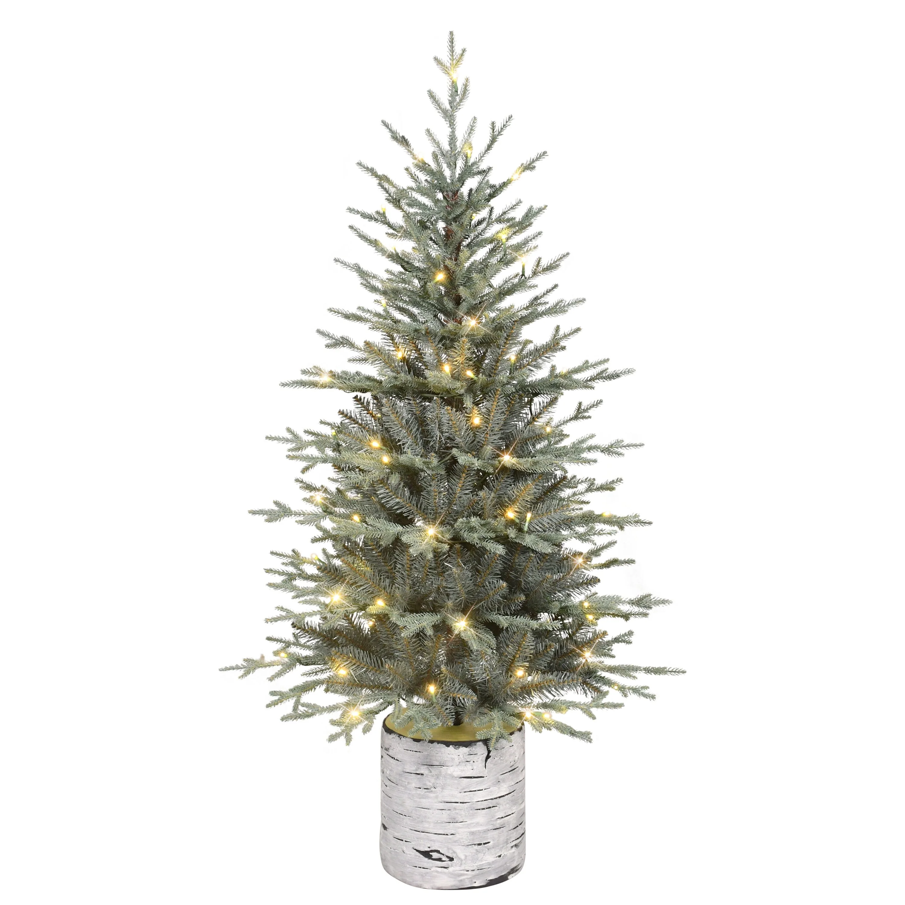 Puleo International 4.5' Pre-Lit Artificial Blue Potted Arctic Fir Tree