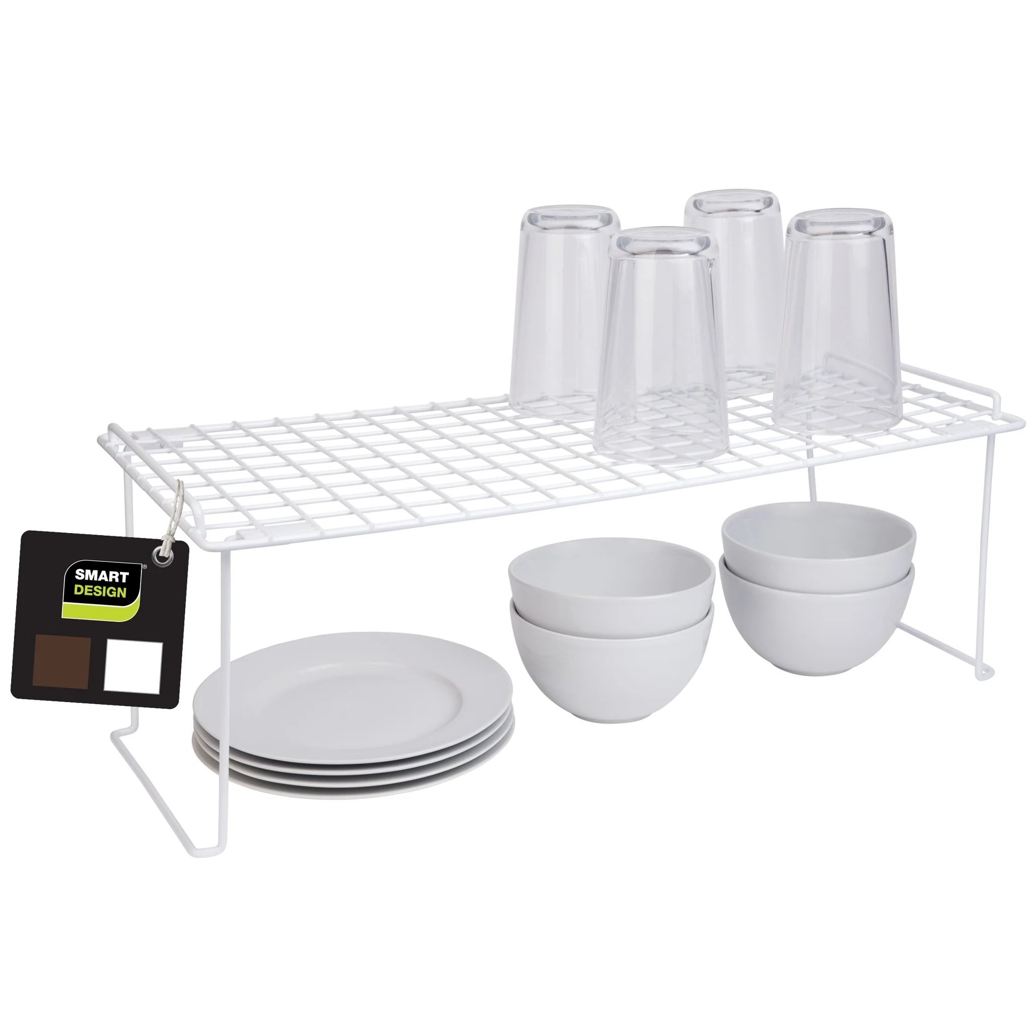 Smart Design Stacking Cabinet Shelf Rack - Extra Large 22 x 10 inch