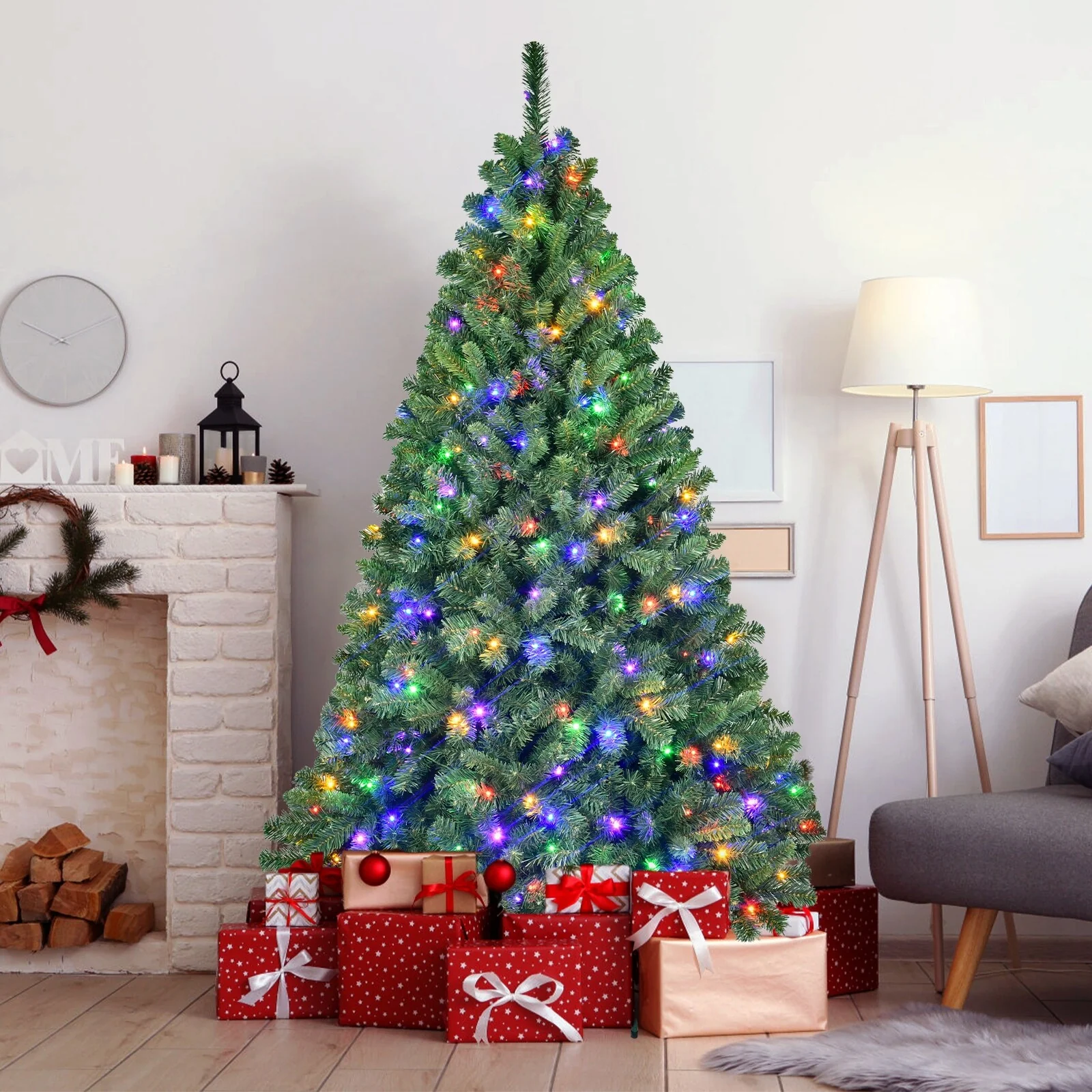 6FT PVC Christmas Tree with 280 WiFi Music Sync LED Lights-App Control, 917 Tips, Hinged Branches, Dual-Color Effects