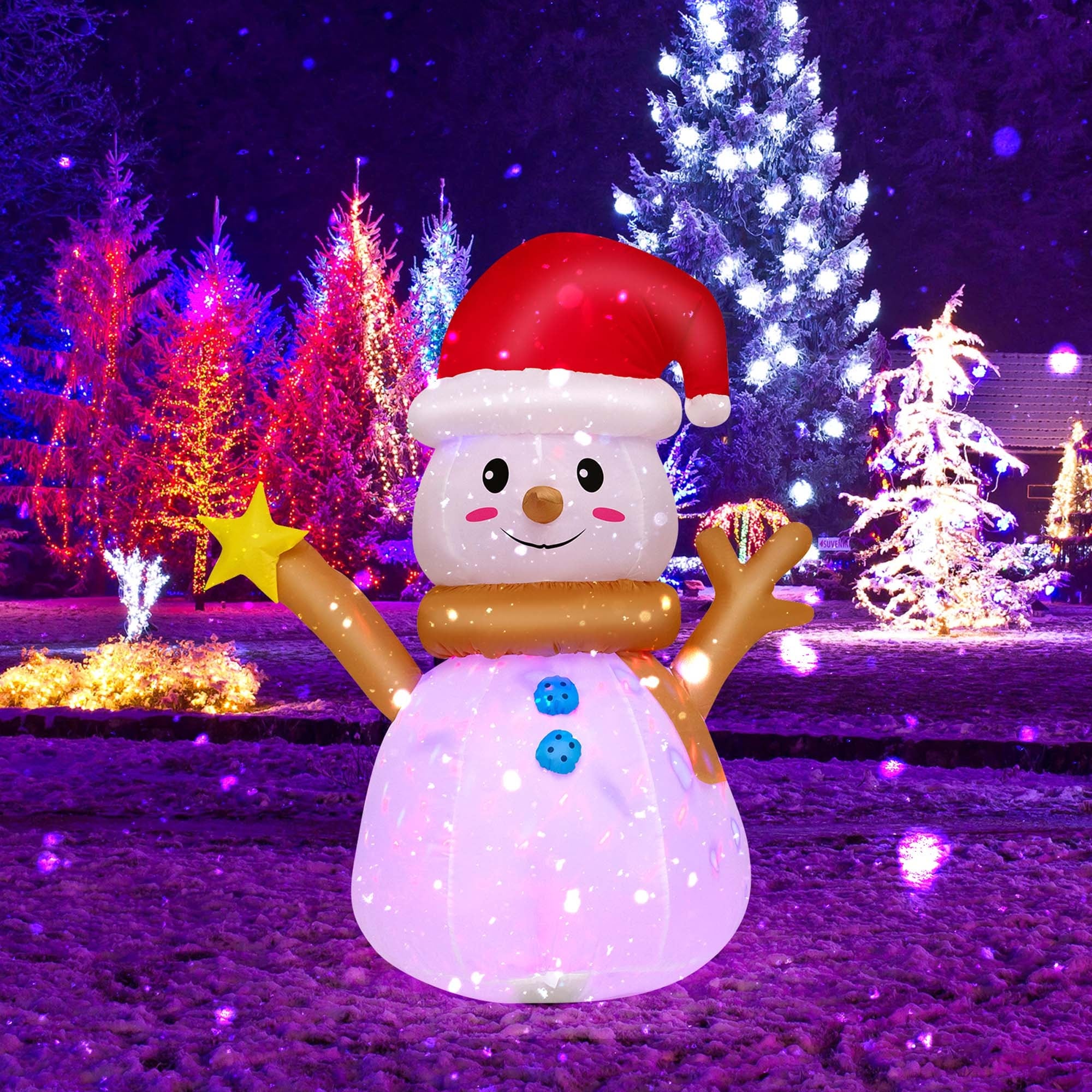 Costway 4 FT Inflatable Christmas Snowman Blow-up Decoration with 360° - See Details