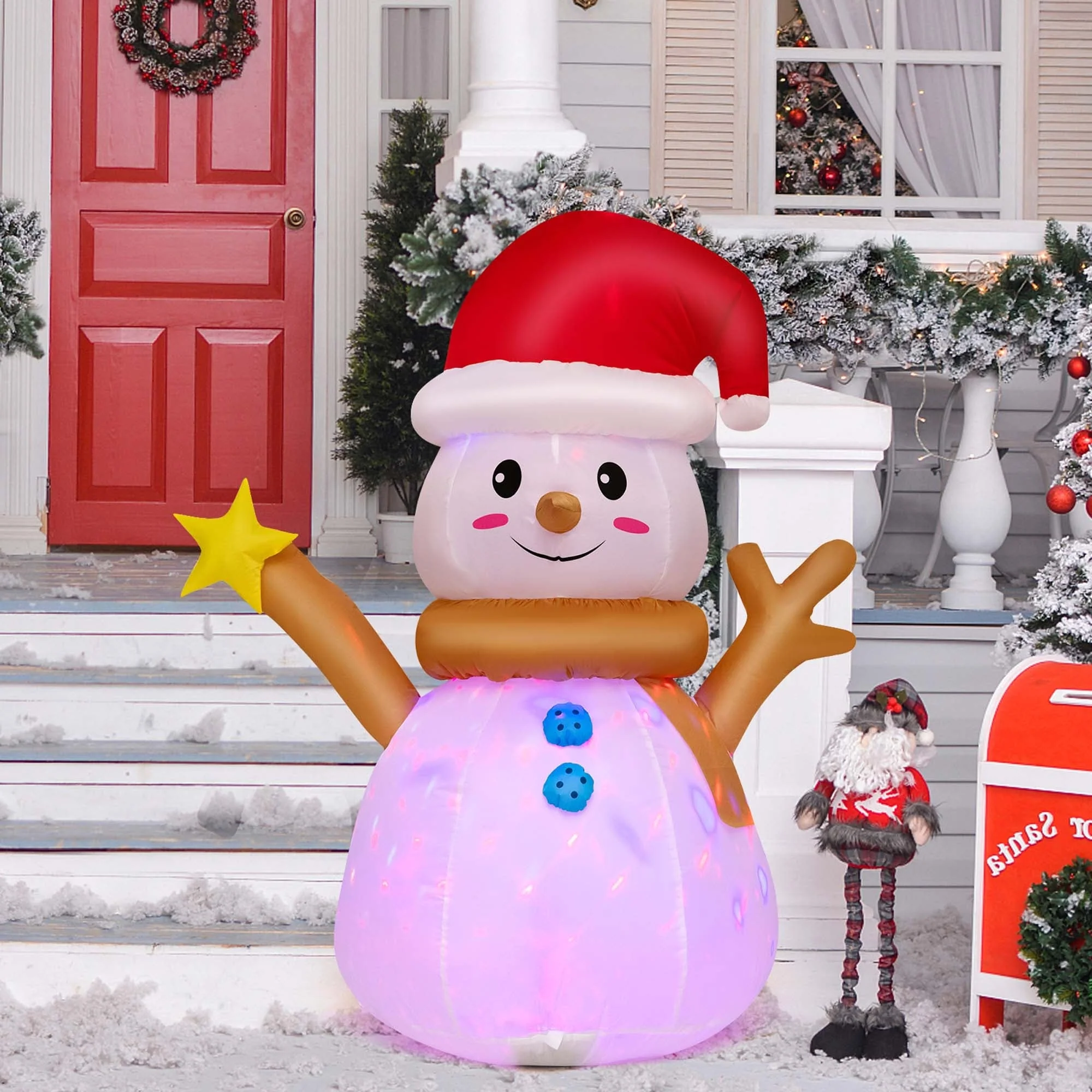 Costway 4 FT Inflatable Christmas Snowman Blow-up Decoration with 360° - See Details