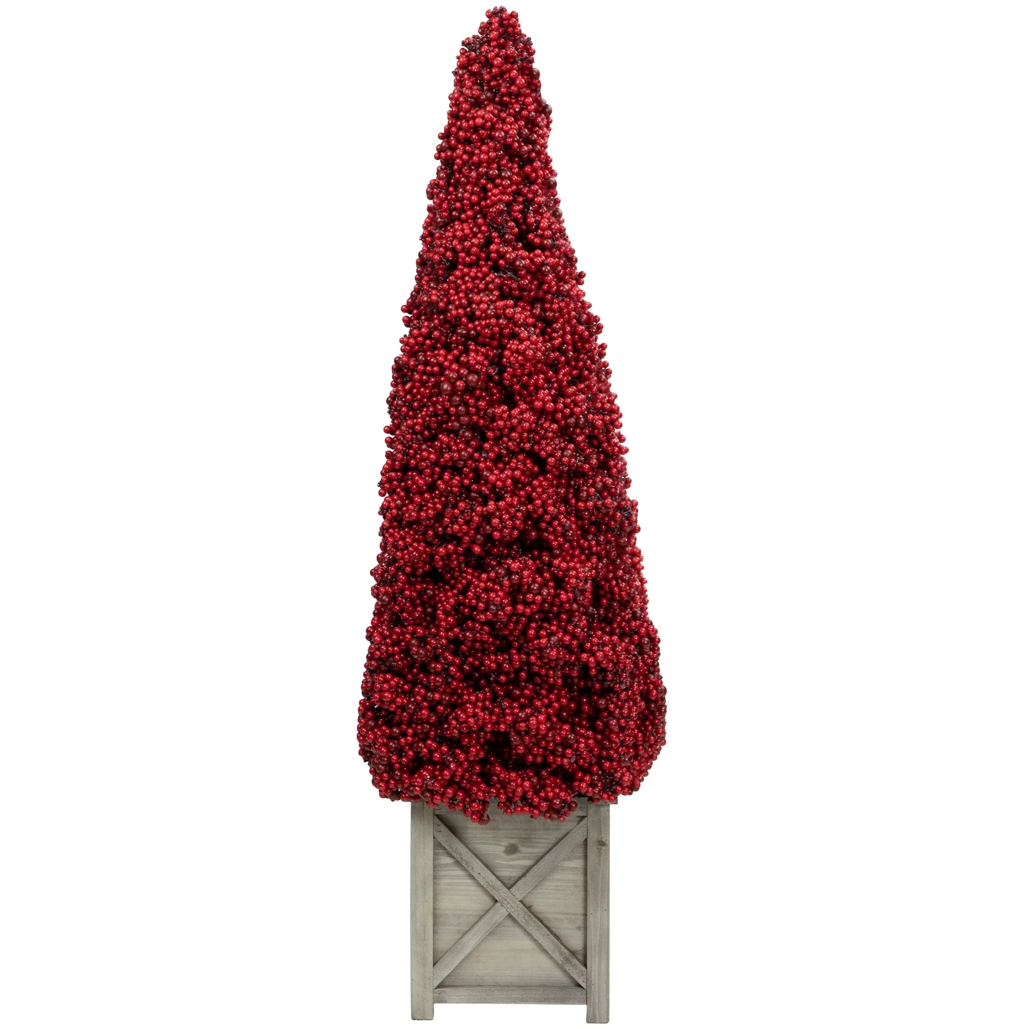 Artificial Berry Cone Potted Christmas Topiary - 40