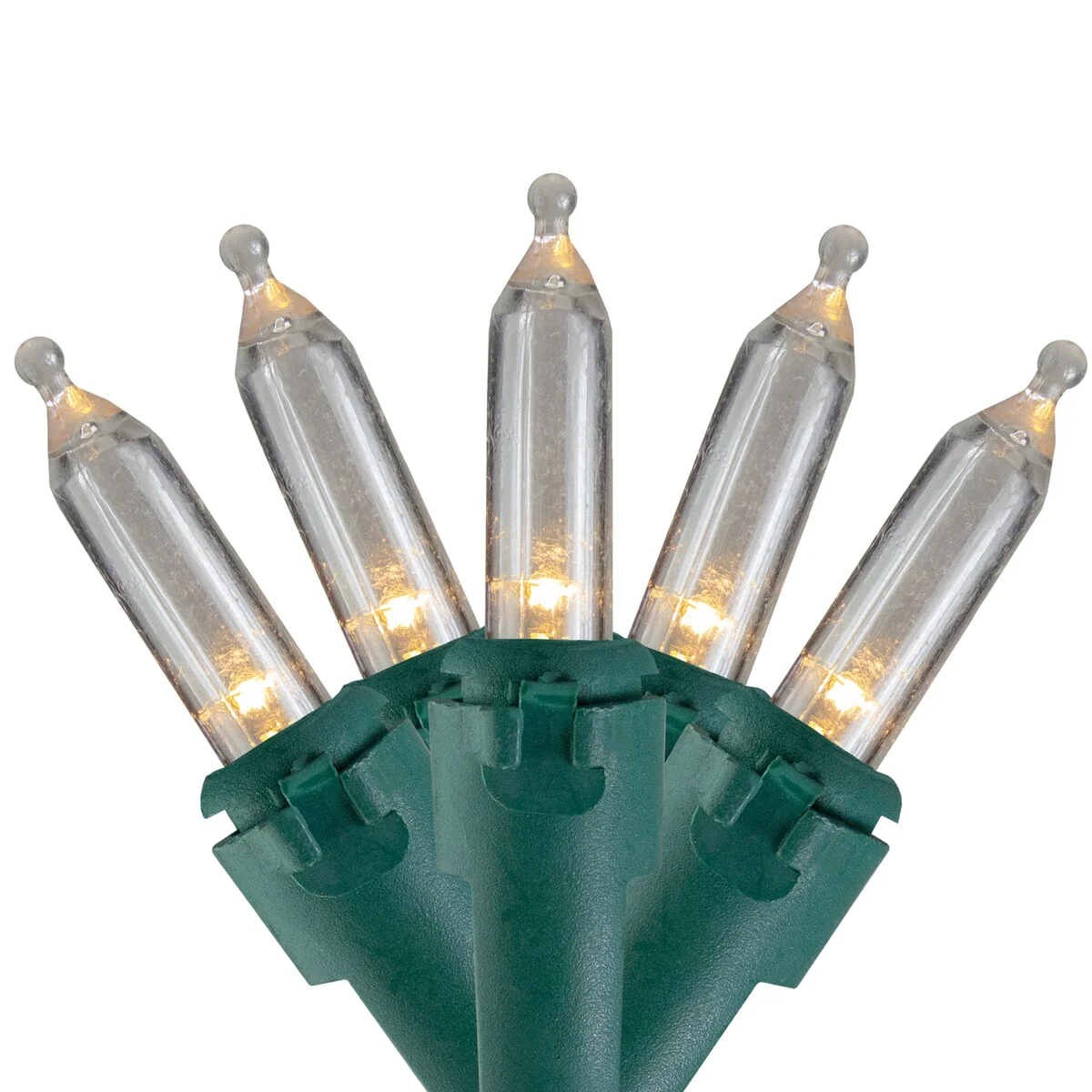50-Count LED Mini Christmas Lights 16.25ft Green Wire - 16.25'