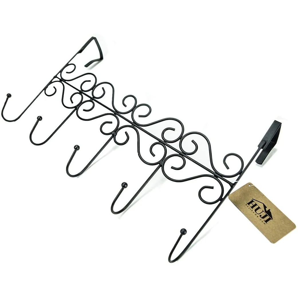 HUJI 5 Hook Over the door Wall Mounted Coat Rack