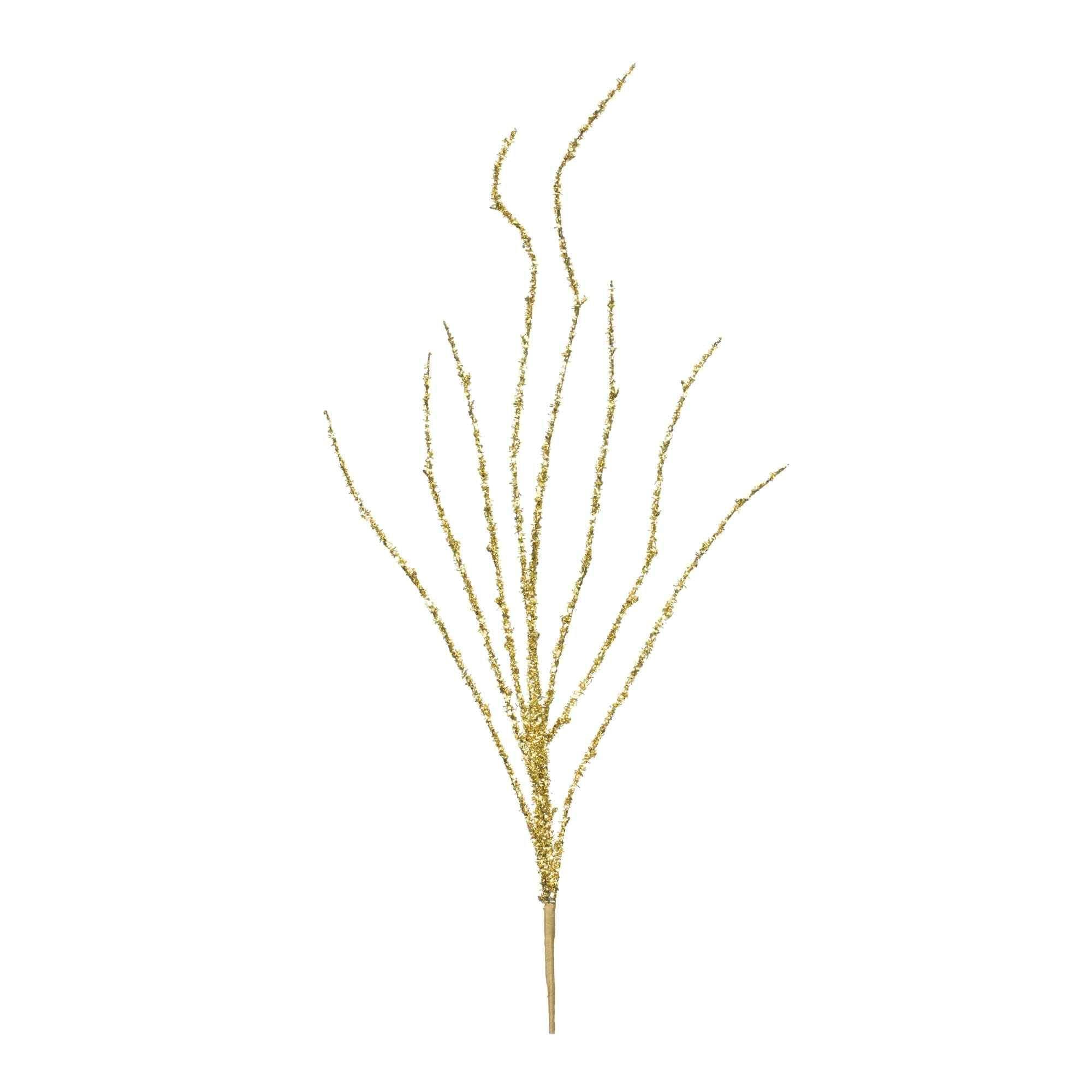 Set of 12 Gold Tinsel Christmas Branches 43
