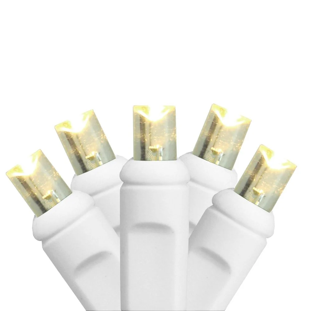 50ct Warm White Twinkling LED Wide Angle Christmas Light Set for a Light Curtain