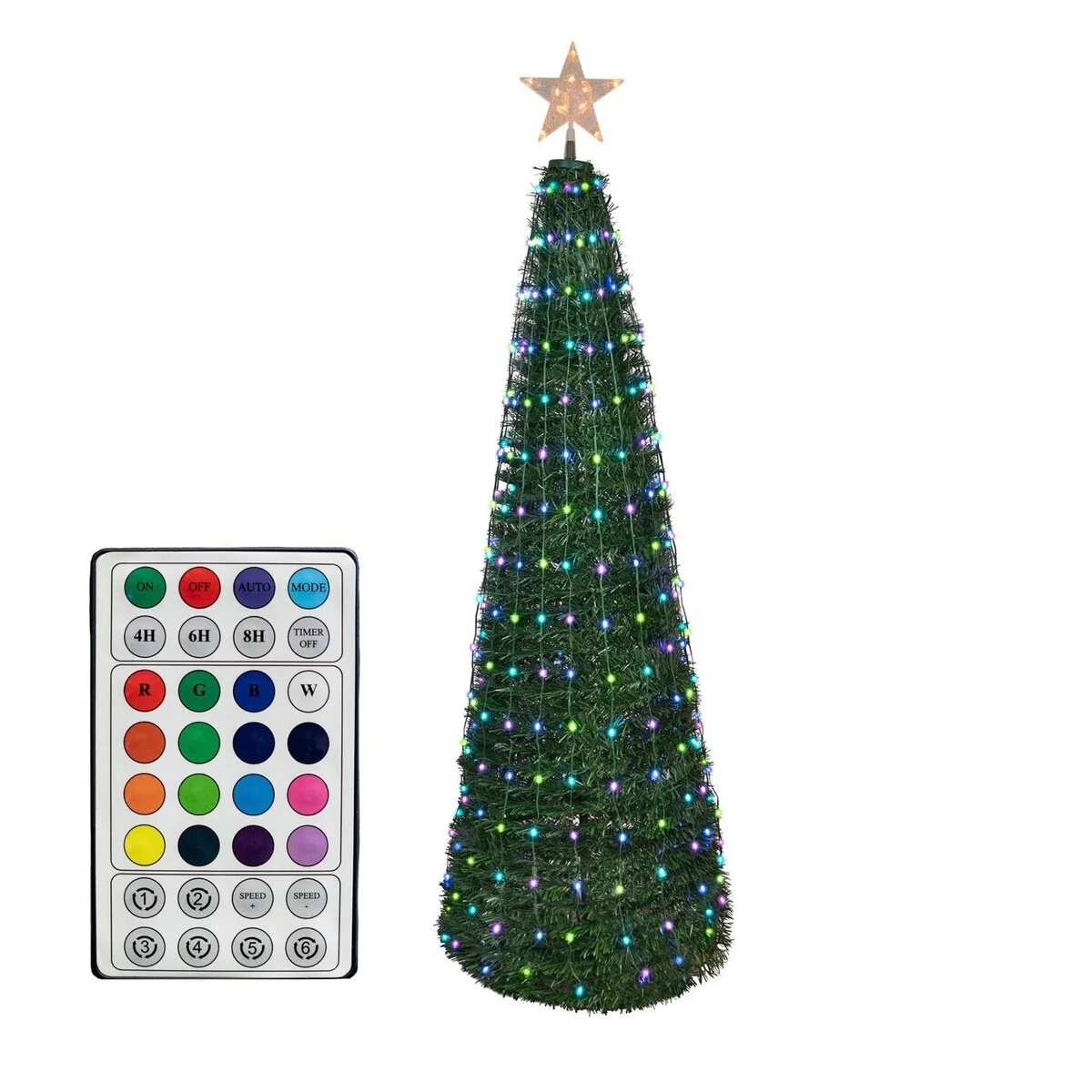 Novelty Lights 4' RGB LED Color Changing Dancing Pop-Up Christmas Tree w/ Remote