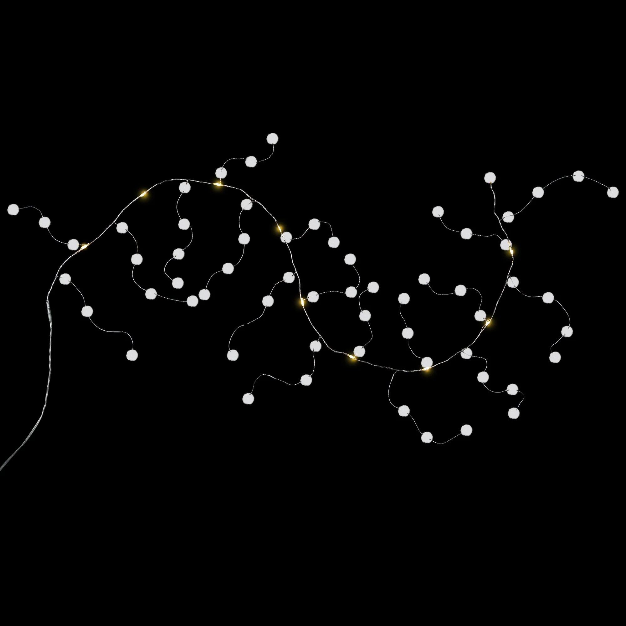 10 B/O LED Warm White Garland Christmas Lights - 3.25 ft Clear Wire