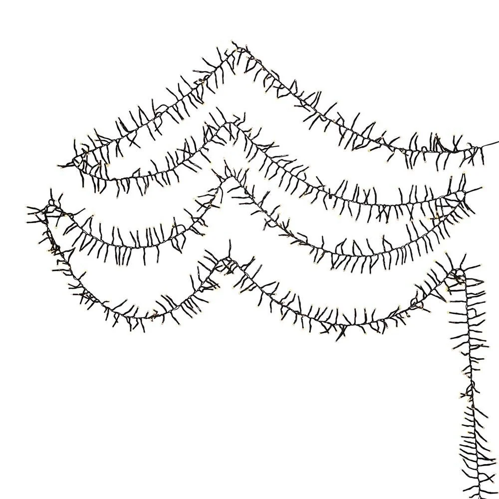 Kurt Adler CUL 1000-Light 33-Foot Cluster Garland with Warm White 3MM LED Bulbs