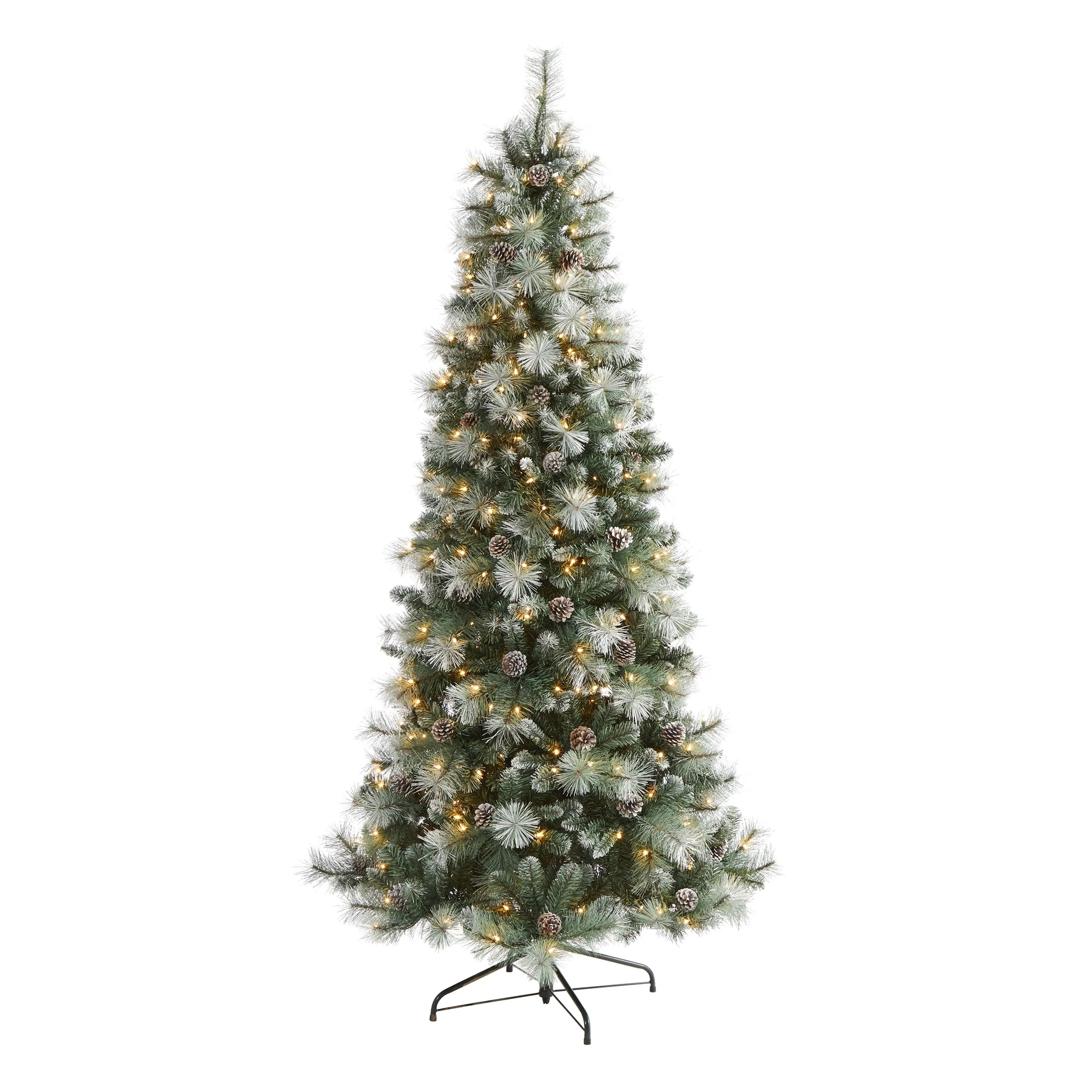 7’ Pre-Lit Brit Columbia Pine Artificial Christmas Tree, Clear LED Lights - 7 Foot