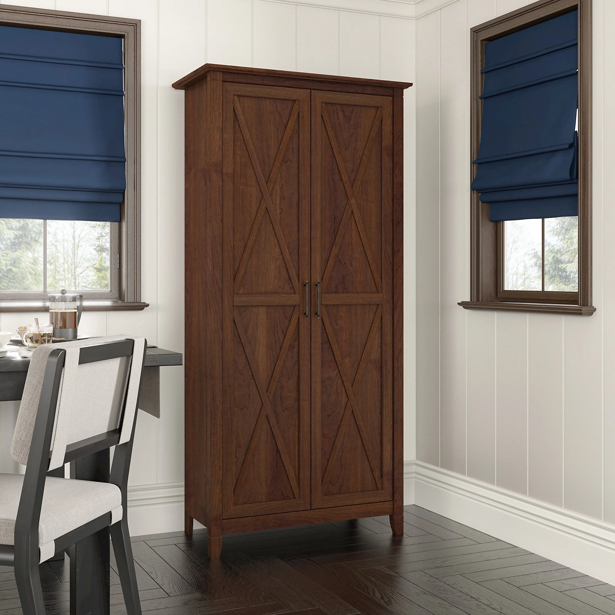 Key West Tall Kitchen Pantry Cabinet with Doors by Bush Furniture