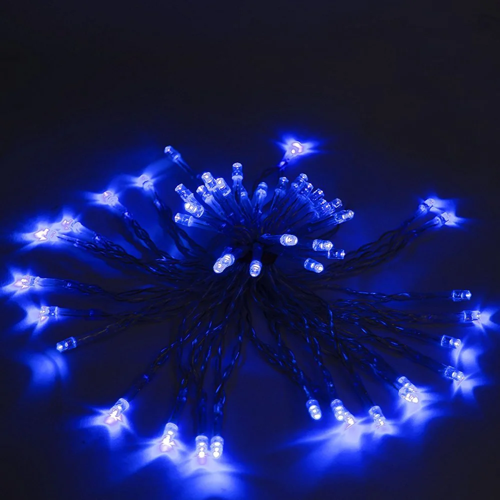 ALEKO Solar Powered Blue 50 LED Christmas String Lights Lot of 4