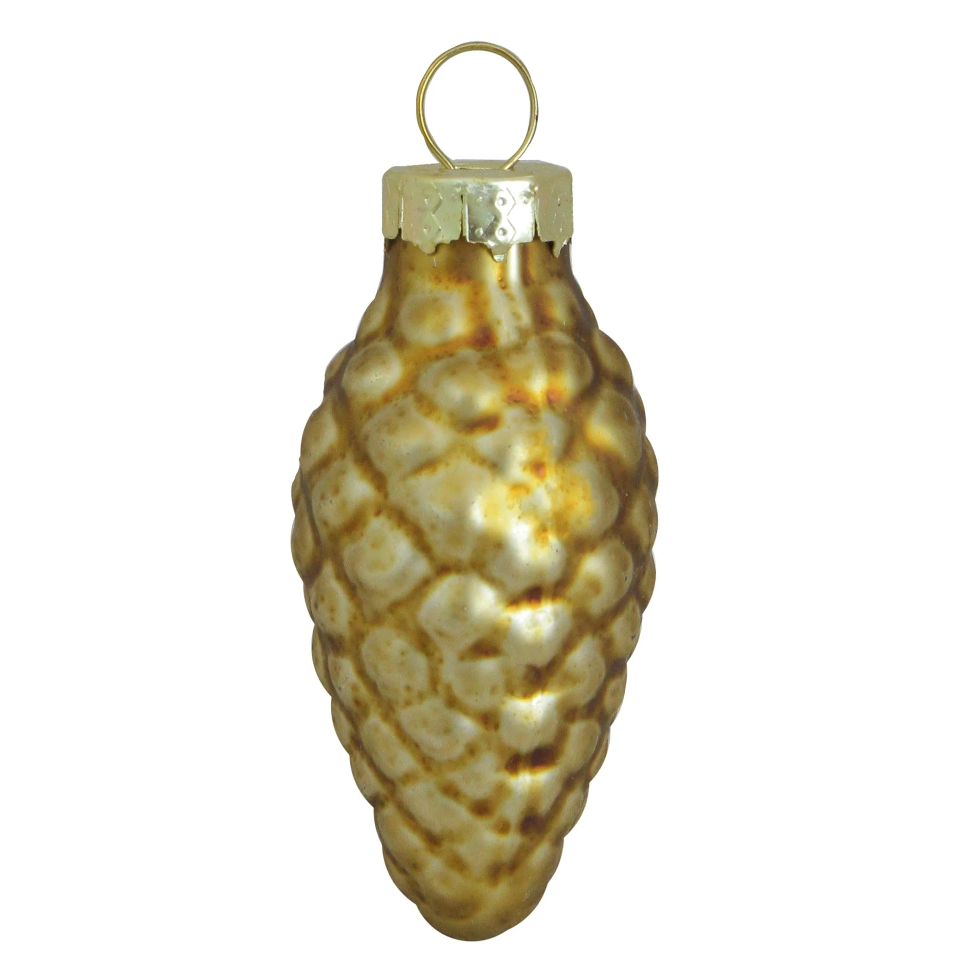 Matte Finish Glass Christmas Pinecone Ornaments 1.75