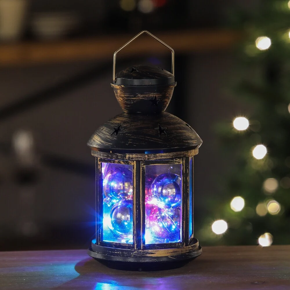 Lighted Christmas Ornaments Tabletop Lantern - 8.1