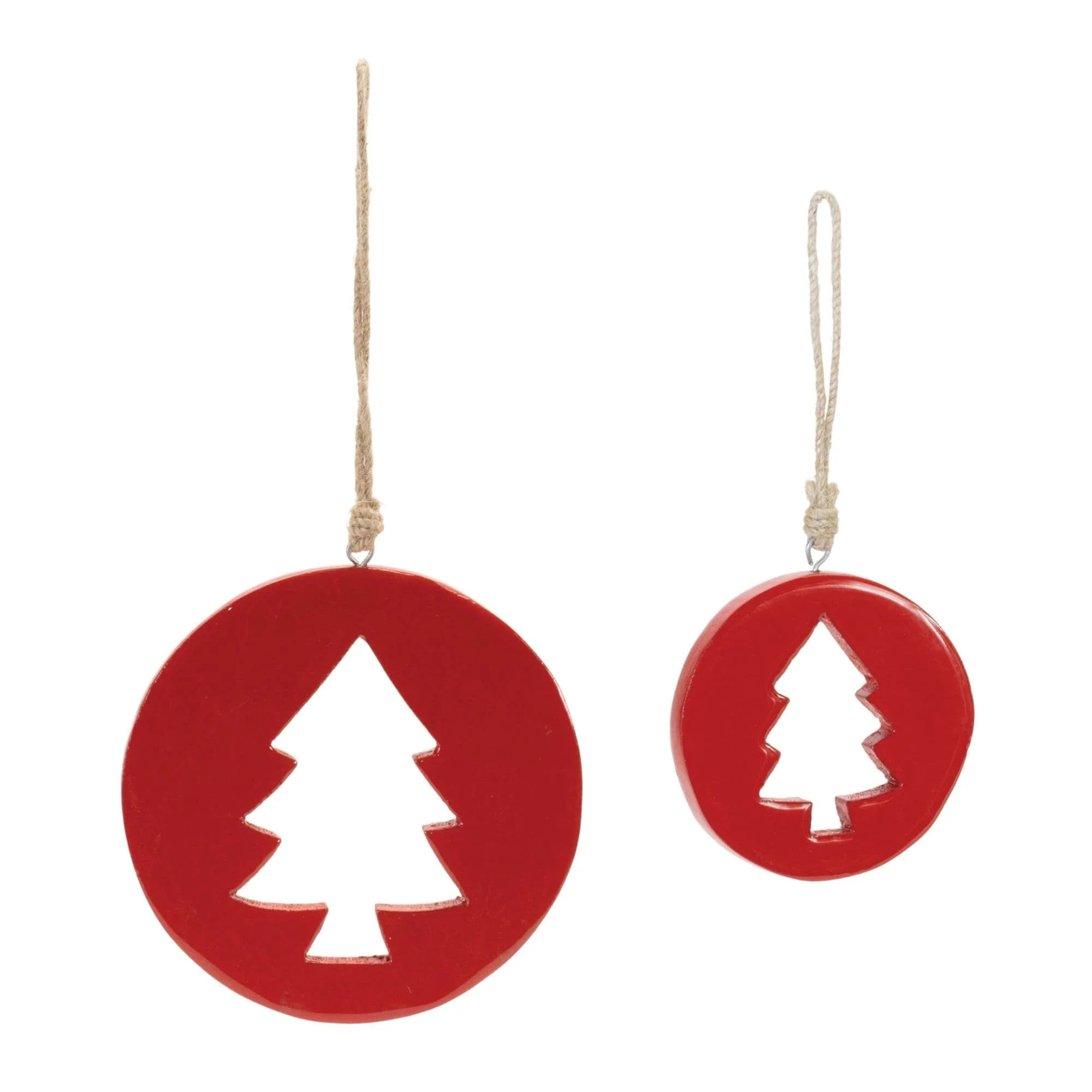 Cut-Out Wood Pine Tree Christmas Ornaments - 6