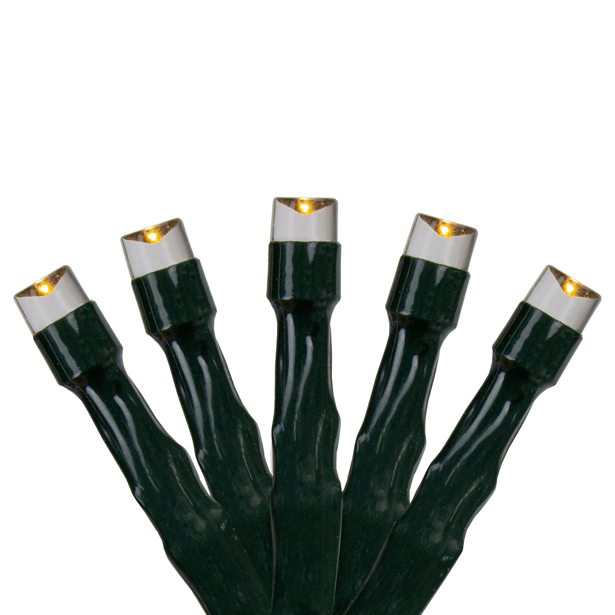50-Count white LED Micro Wide Angle Christmas Lights 32ft Green Wire