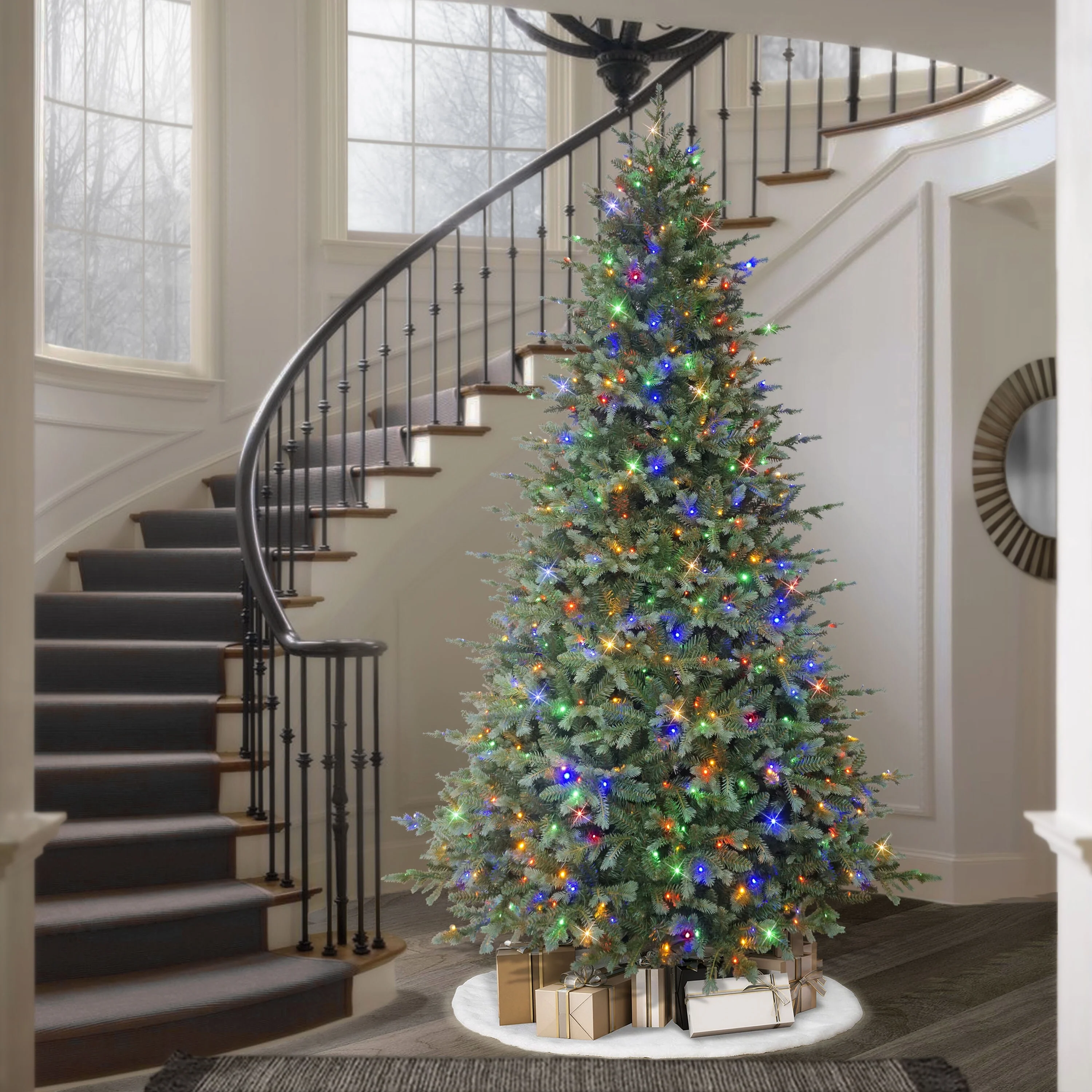 Puleo International 9' Pre-Lit Linden Fir Artificial Tree with 750 Dual-Color LED Lights