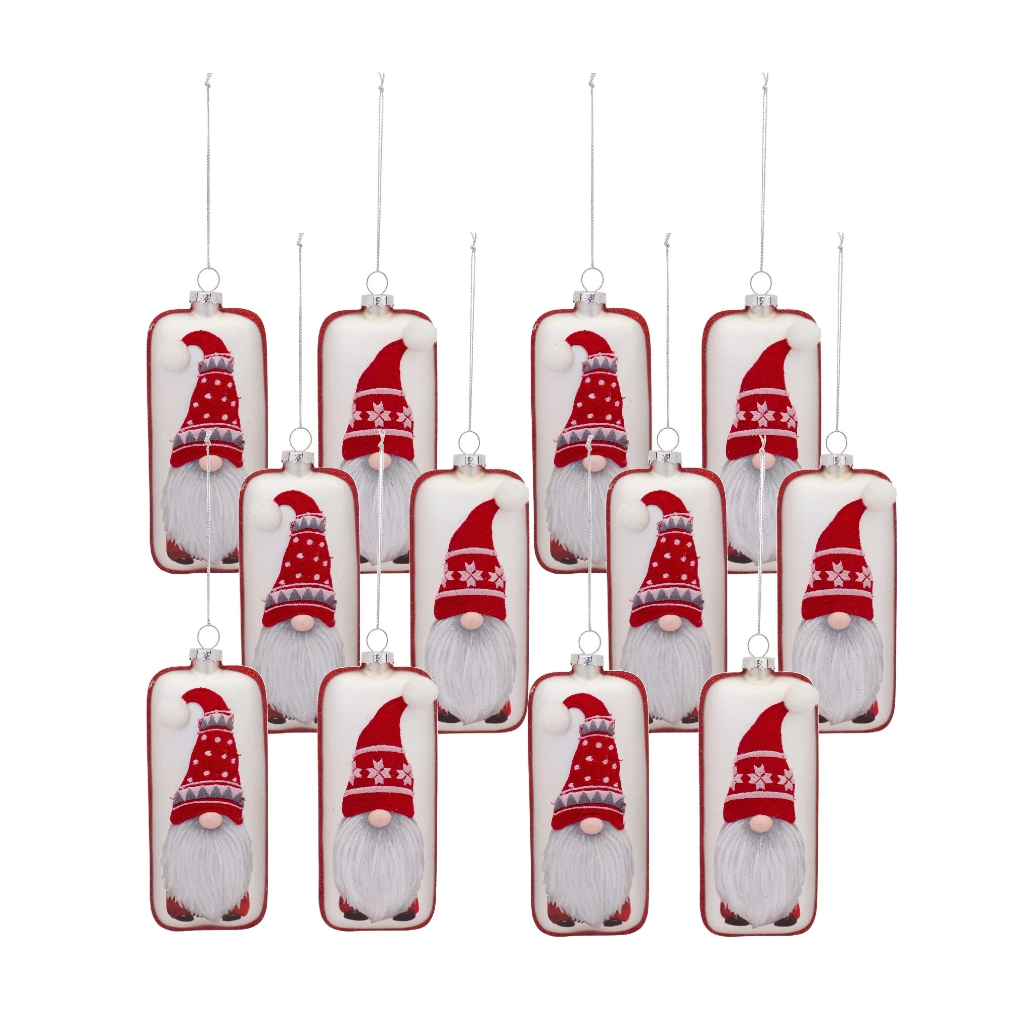 12ct Quirky Gnome Christmas Ornaments 6.25