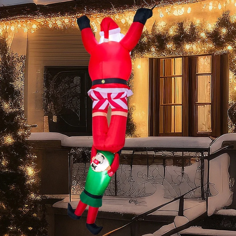 Climbing Santa and Elf Inflatable