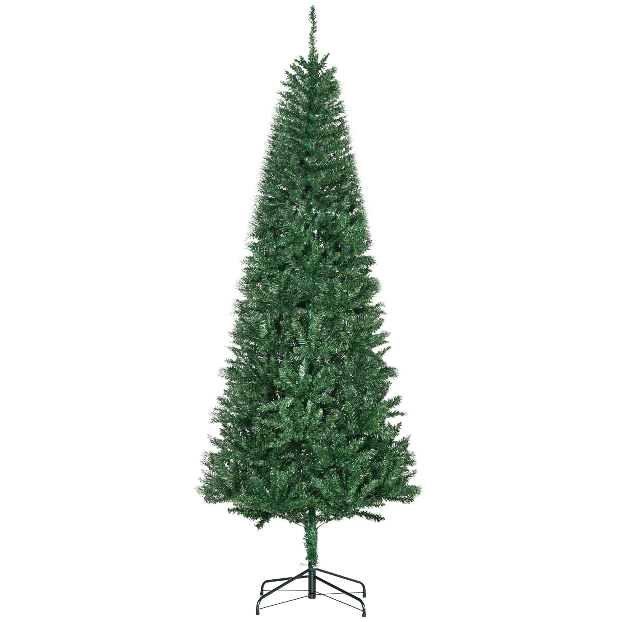 Slim 7' Artificial Fir Christmas Tree with 865 Lush Tips, Perfect for Space-Saving Holiday Décor