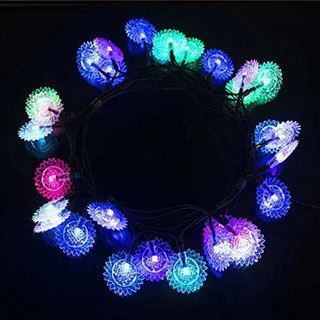ALEKO Solar 30 LED Multicolor Sunflower Christmas Lights 20 feet