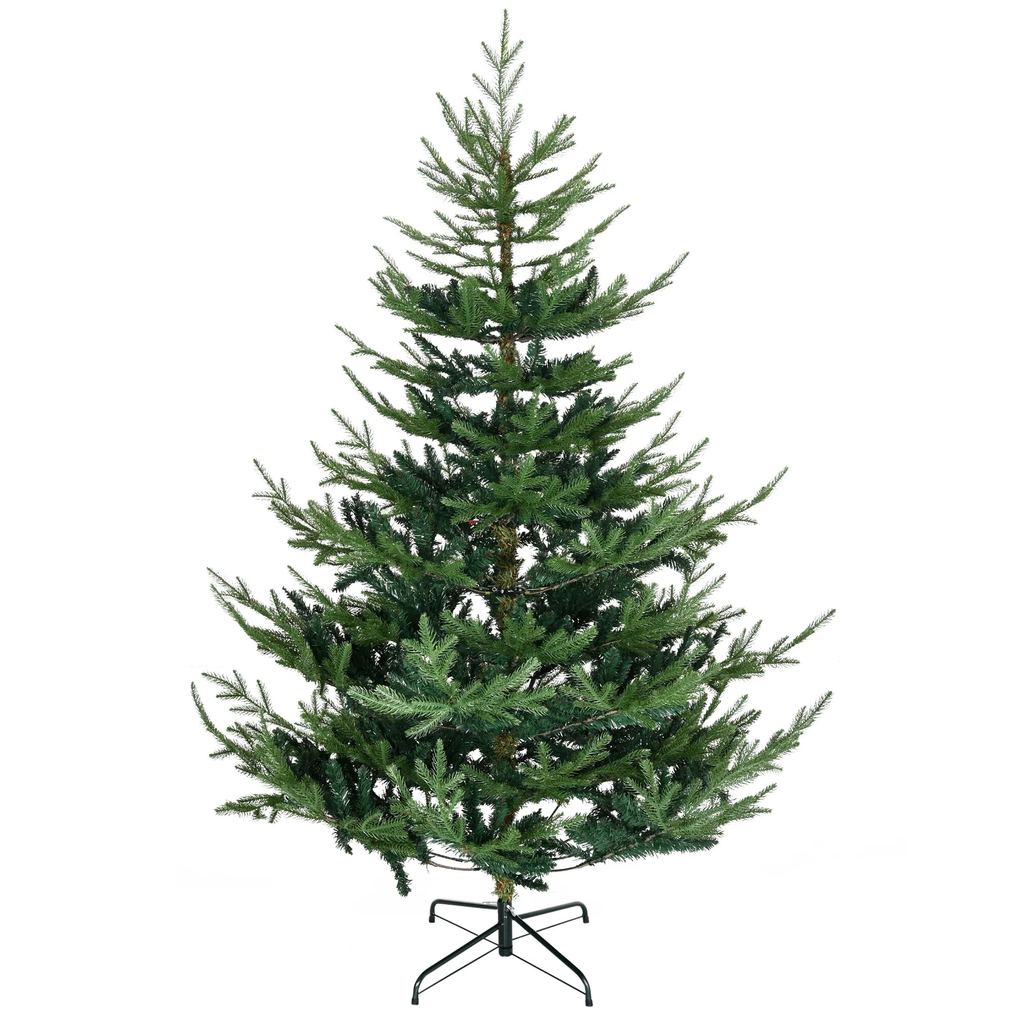 6ft Pine Hinged Christmas Tree with 795 Branches, Easy Setup, and Steel Base