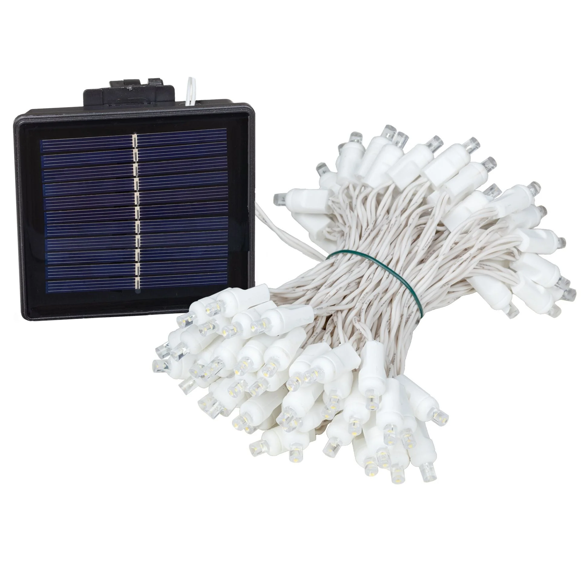 Novelty Lights 100 Light Solar LED Christmas Mini Light Set, White Wire, 60 Feet