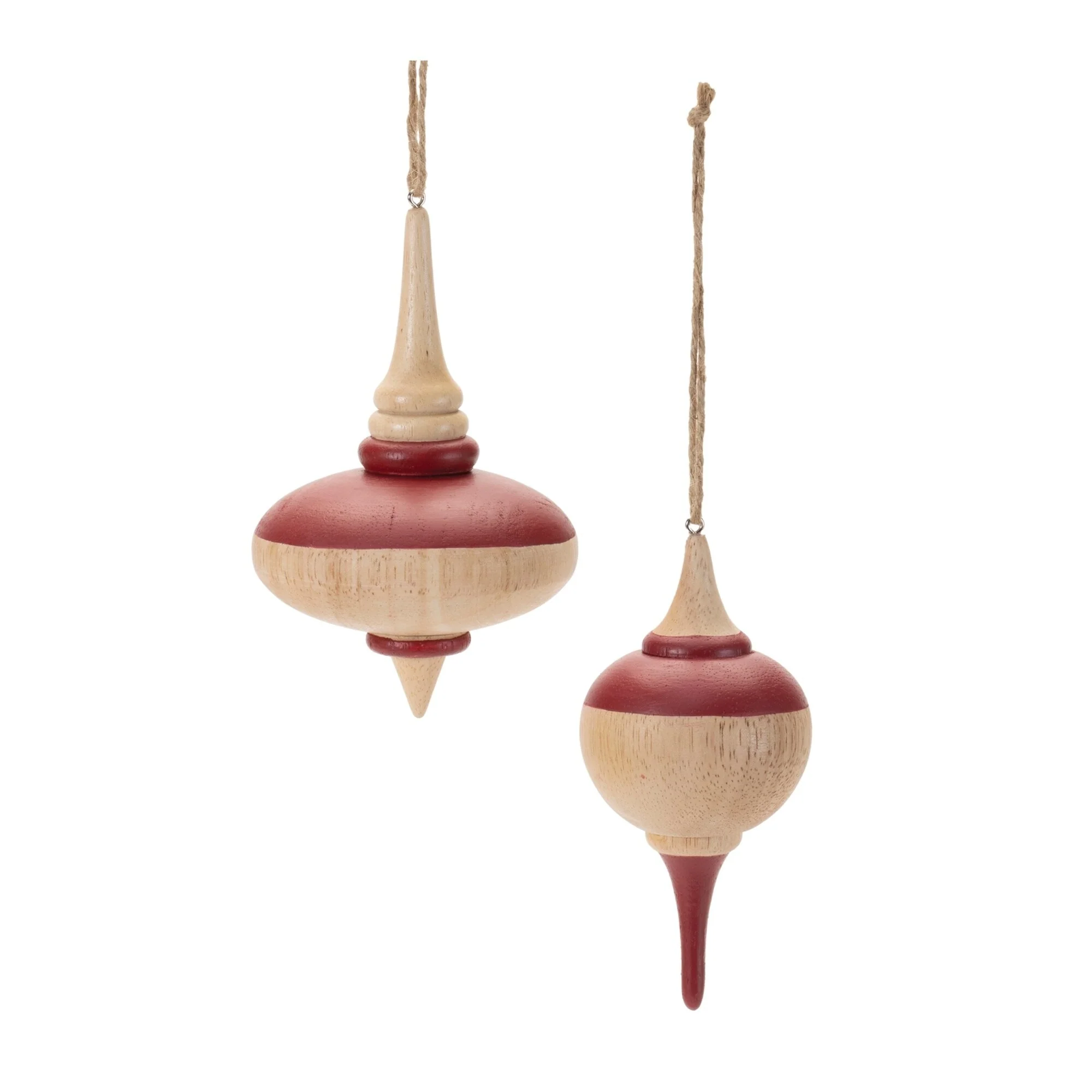 Oak Wood Top Glass Christmas Ornaments - 5