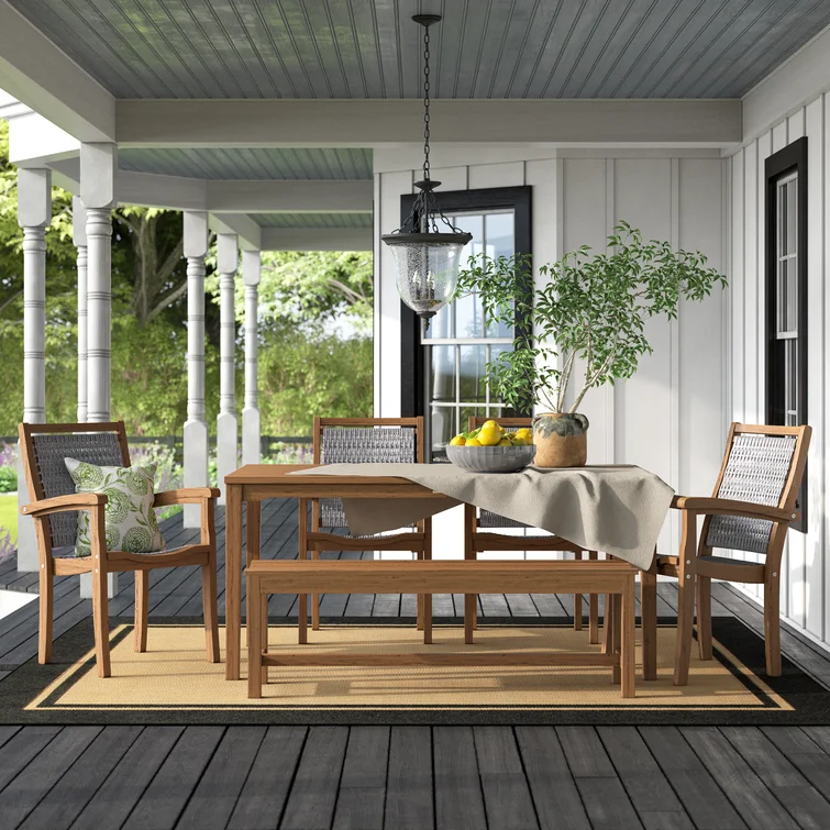 Fleur 7 - Person Rectangular Outdoor Dining Set