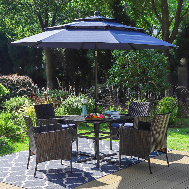 Alyah 4 - Person Square Outdoor Dining Set with Cushions
