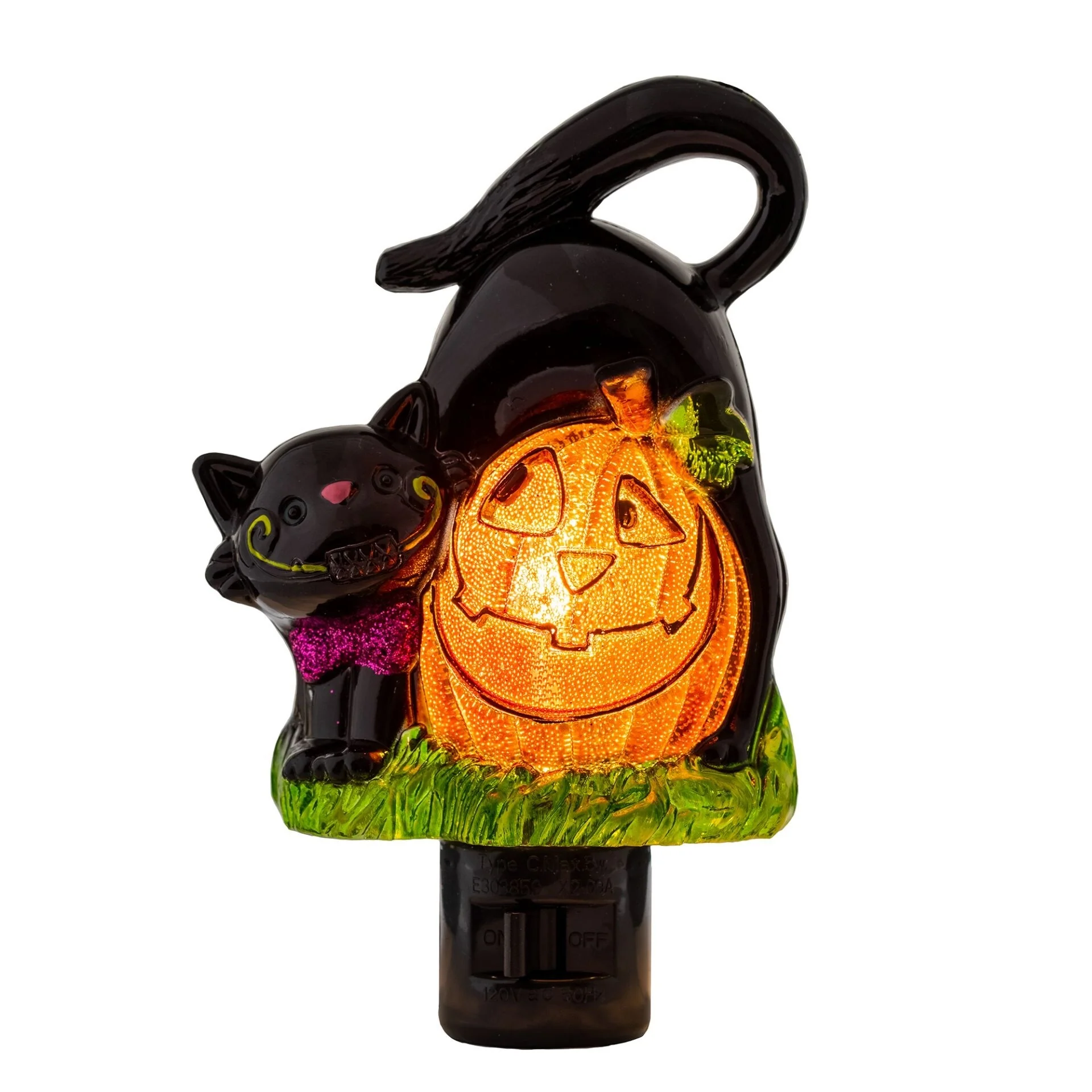 Novelty Lights LED Pumpkin Cat Halloween Night Light with Swivel Plug - PUMPKIN CAT