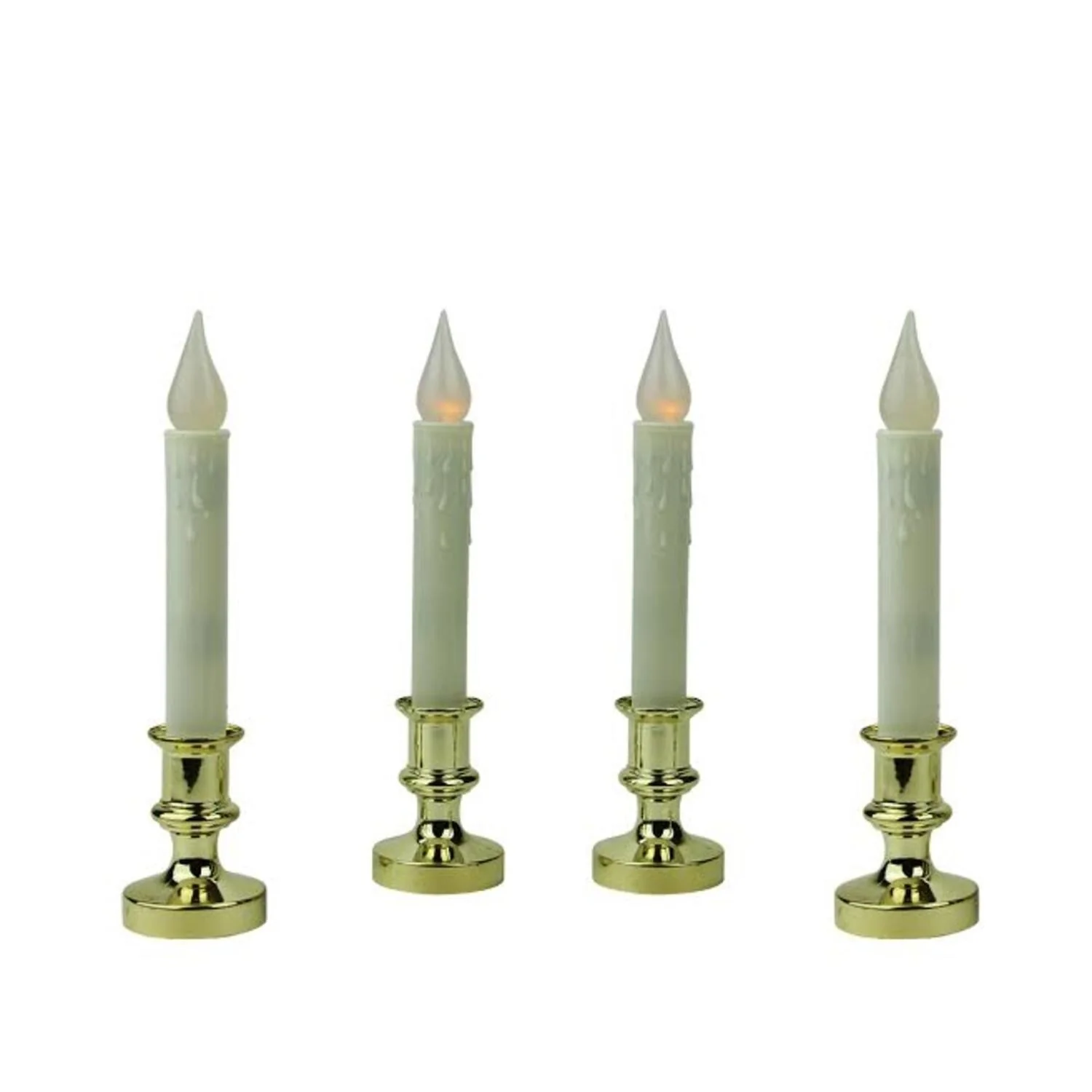 Pack of 4 LED Battery Operated Flickering Window Christmas Candle Lamp with Timer 8.5