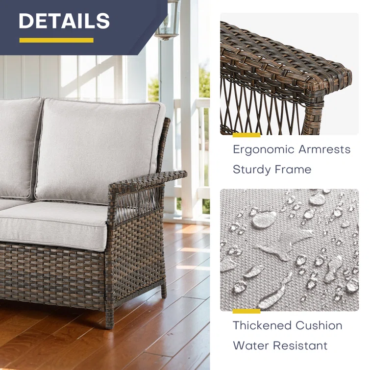 Servier 5 - Person Outdoor Seating Group with Cushions