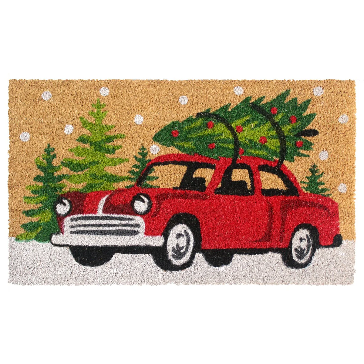 RugSmith Green Machine Tufted Christmas Car Doormat, 18