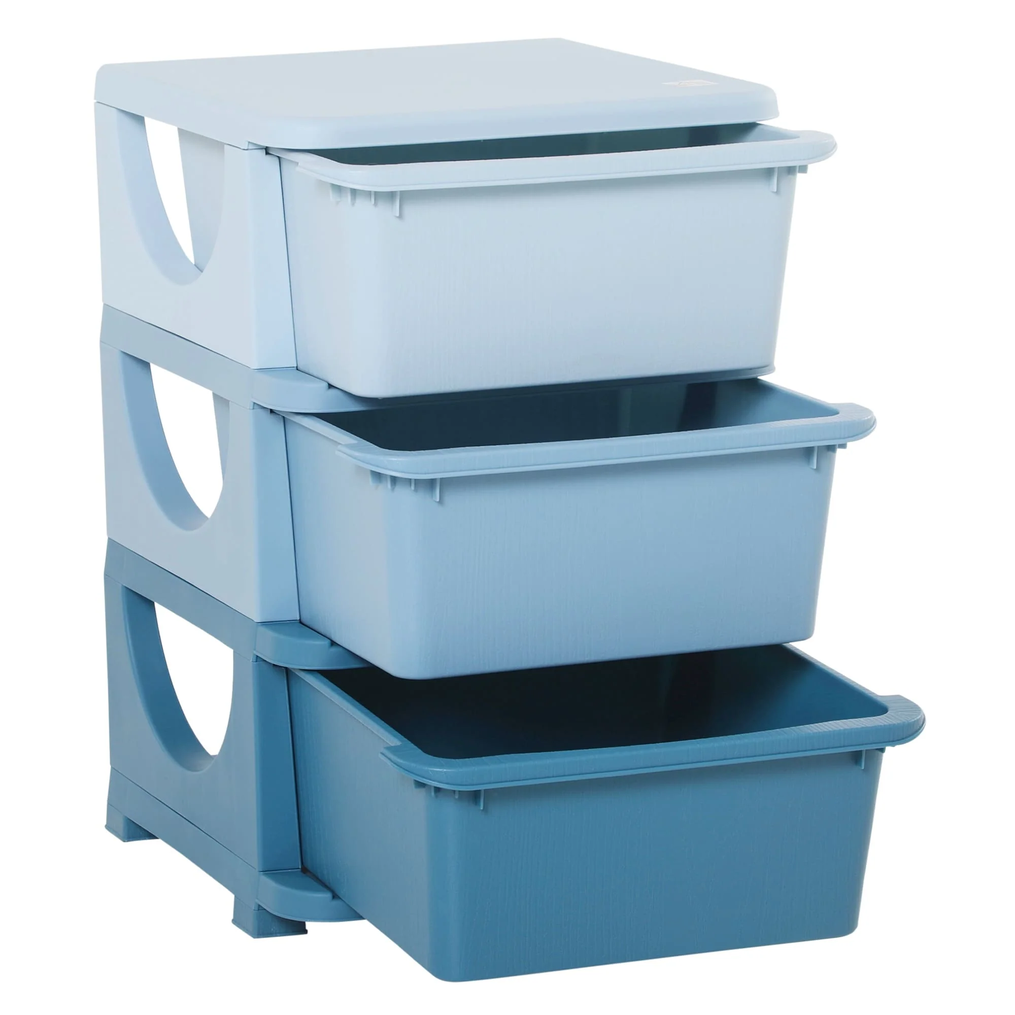 Qaba Kids Storage Unit Dresser Tower with Drawers 3 Tier Chest Toy Organizer for Bedroom Kindergarten for Boys Girls Toddlers