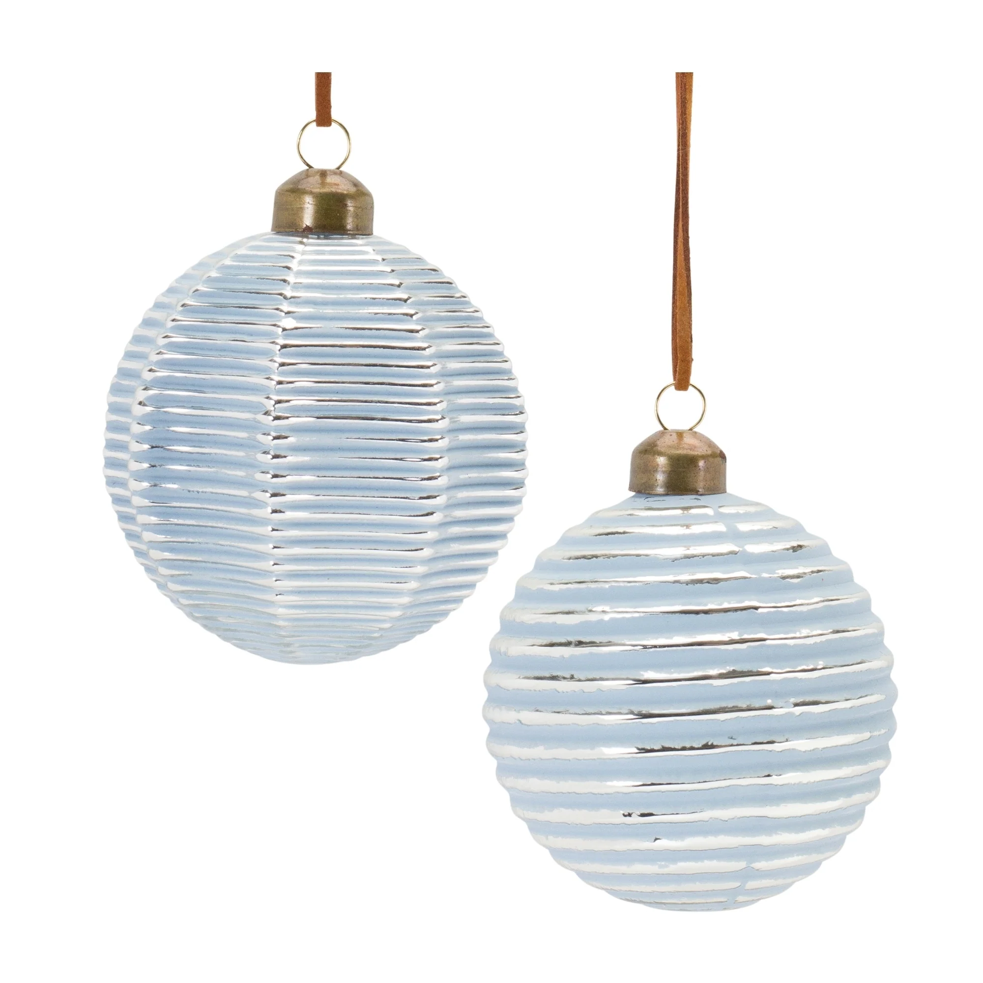 Ribbed Glass Christmas Ball Ornaments 3