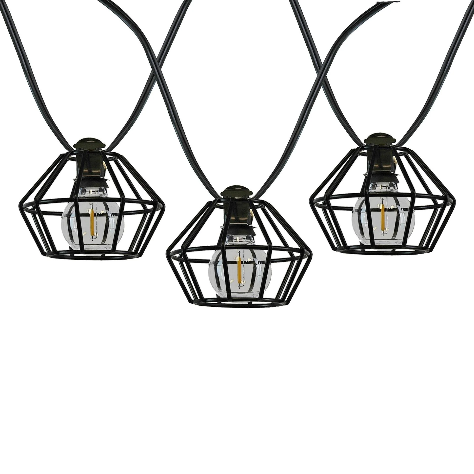 Novelty Lights G40 LED Outdoor Lantern Cafe String Lights with Metal Lampshades - Café