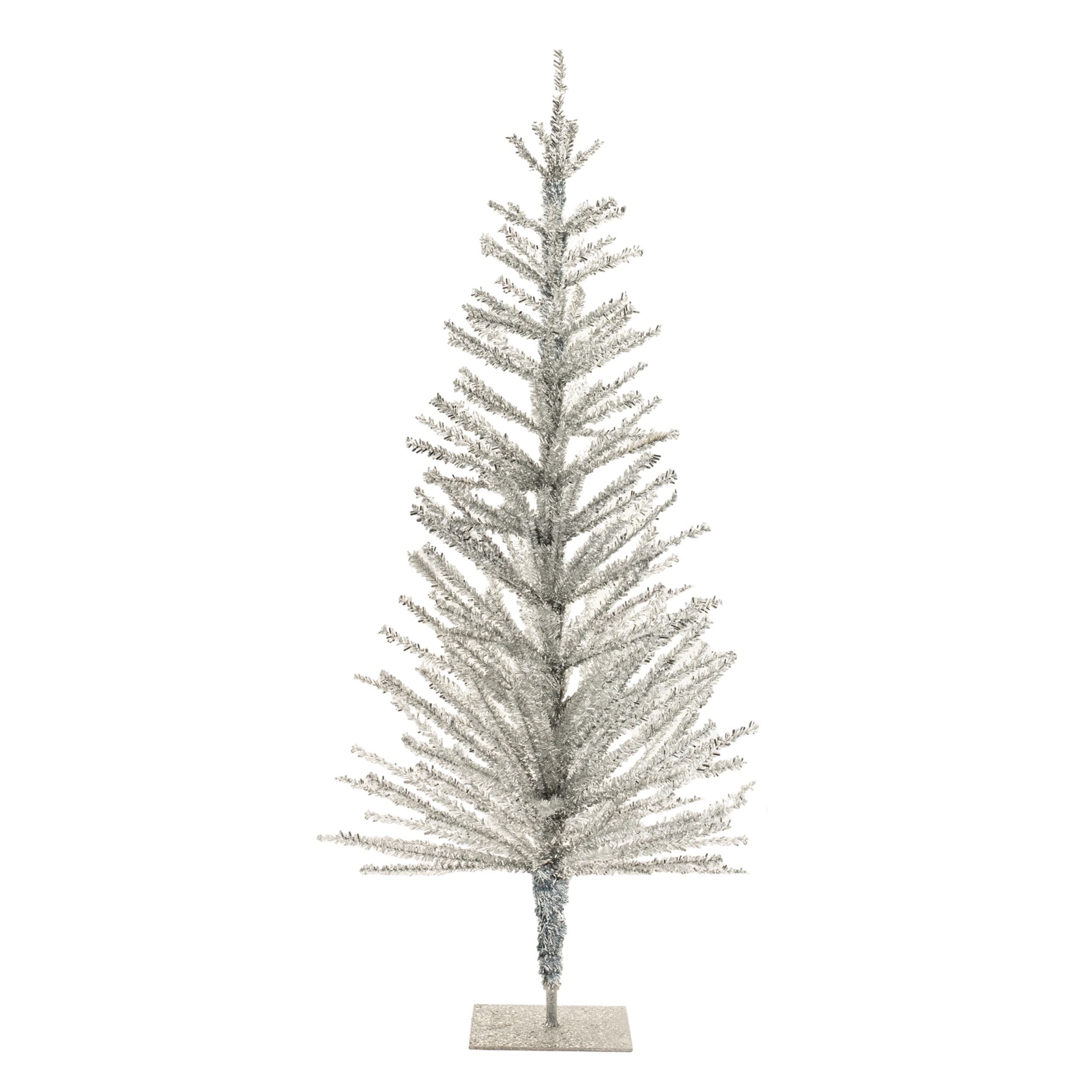 Silver Glitter Pine Tree for Holiday Home Decor