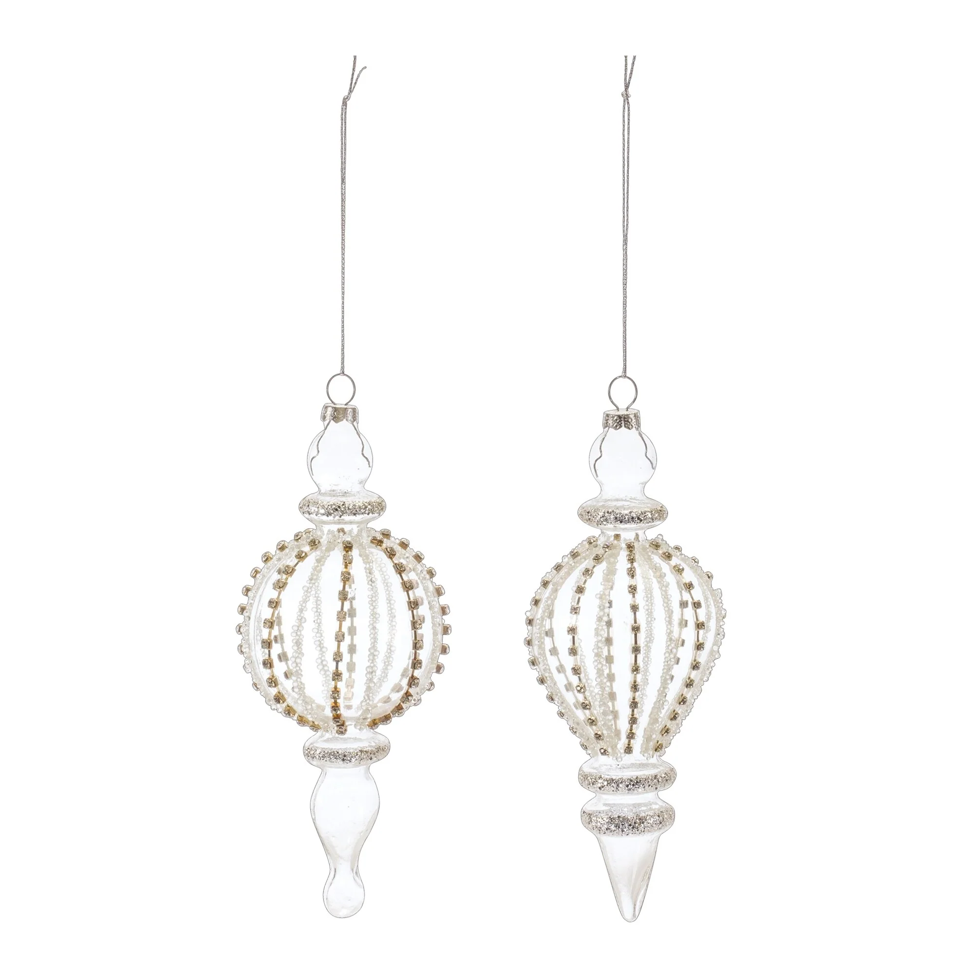 JeweLED Christmas Finial Drop Ornaments 7.25