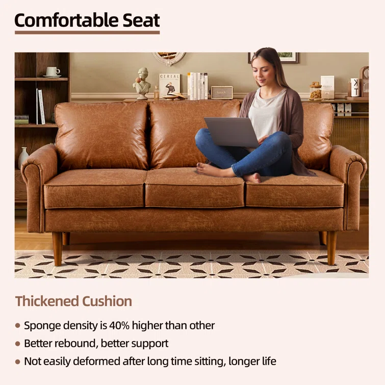 Ainsley 73'' Faux Leather Sofa